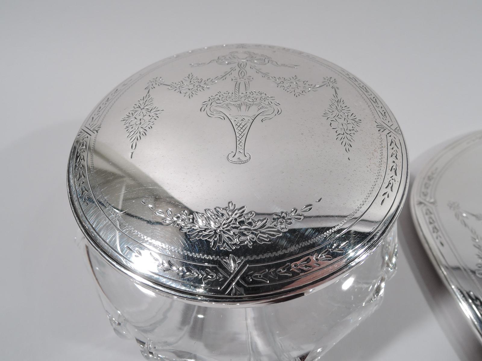 antique silver vanity set