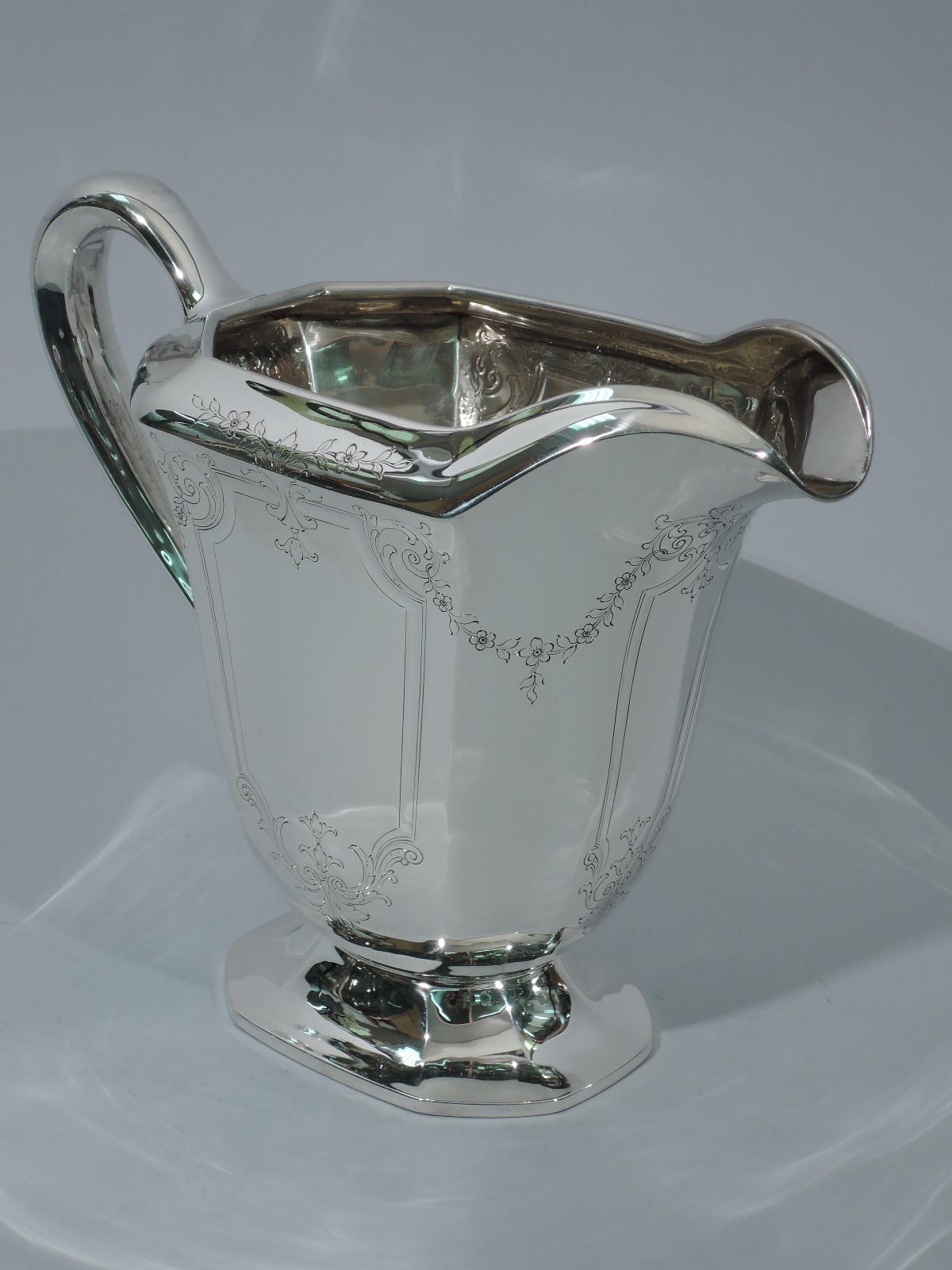 Antique American Edwardian Sterling Silver Water Pitcher In Excellent Condition In New York, NY
