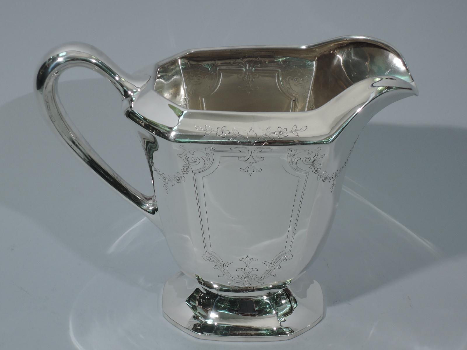 20th Century Antique American Edwardian Sterling Silver Water Pitcher