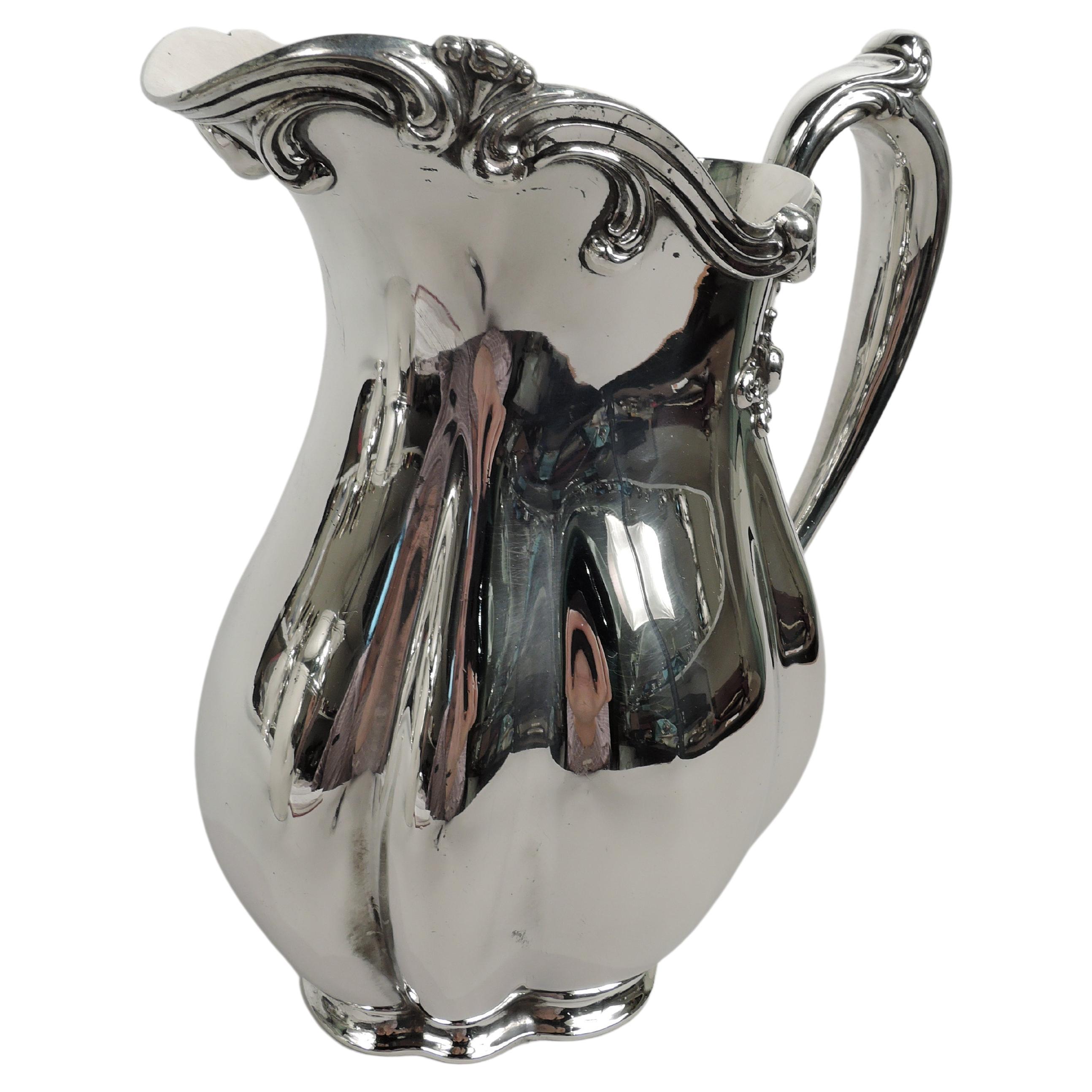 Antique American Edwardian Sterling Silver Water Pitcher
