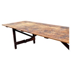 Antique American Eleven Foot Long Folding Farm Table