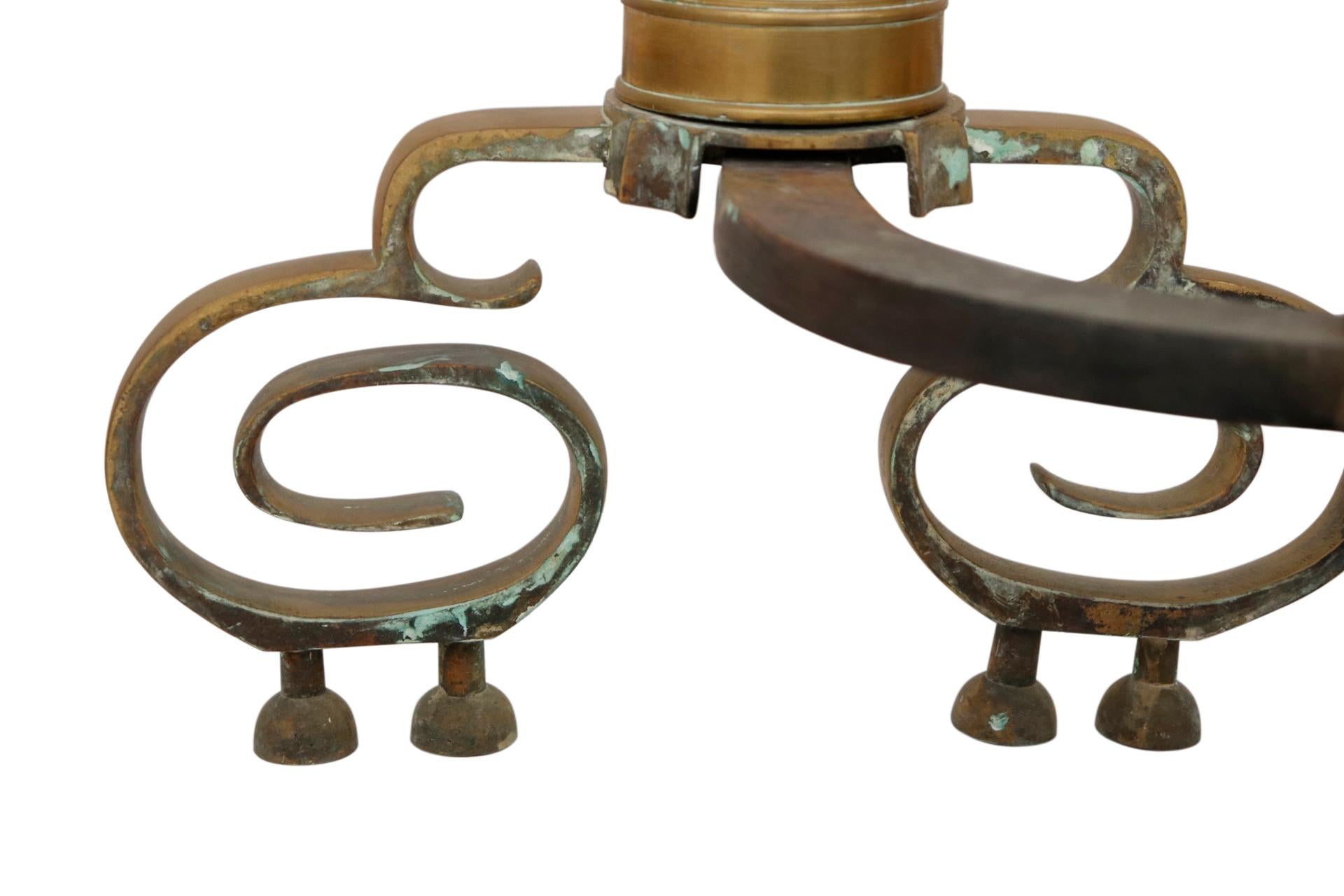 Antique American Empire Andirons, a Pair For Sale 3