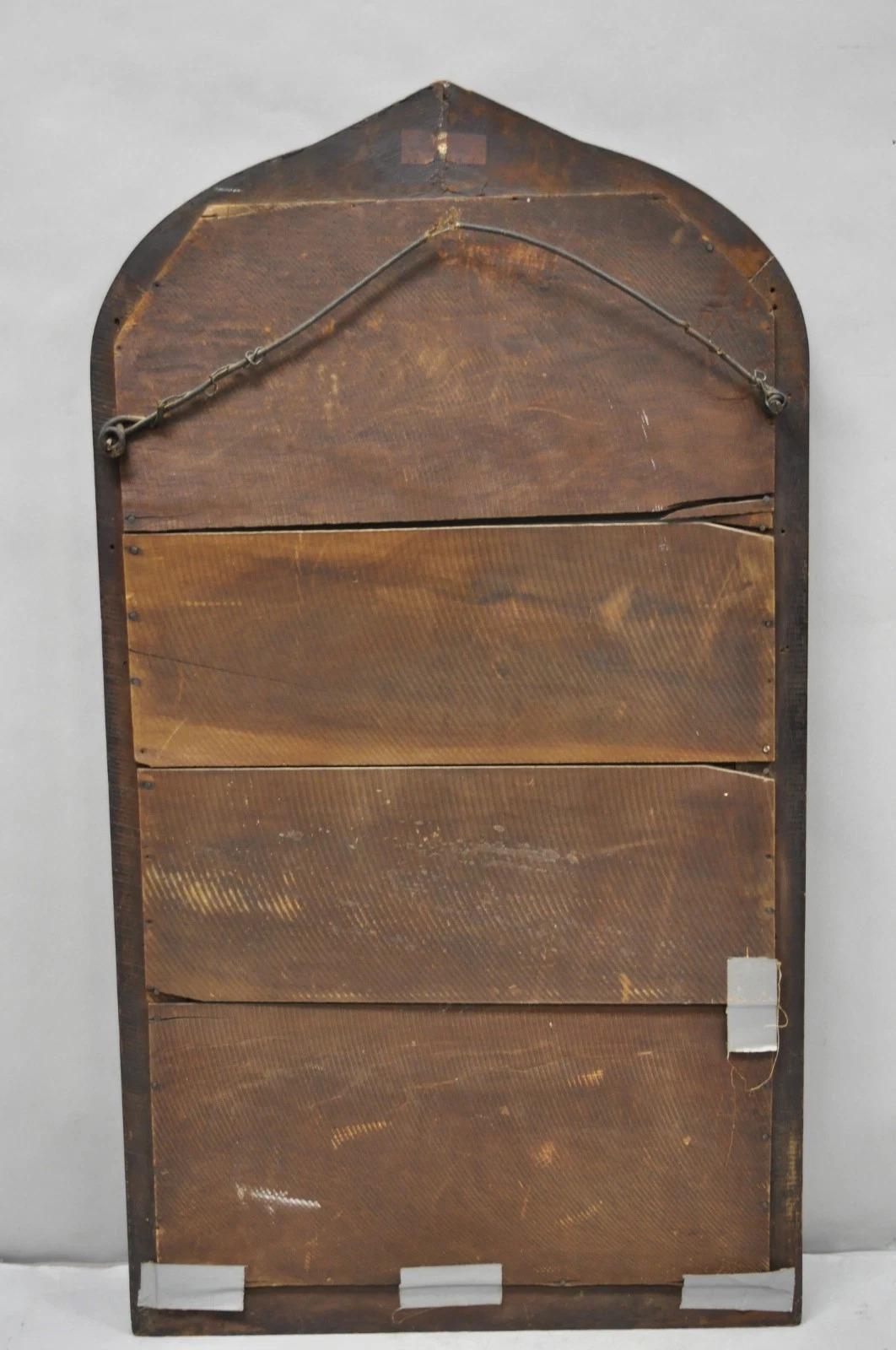 Antique Mirror americano ad arco in legno di mogano con cornice in vetro da parete in vendita 4