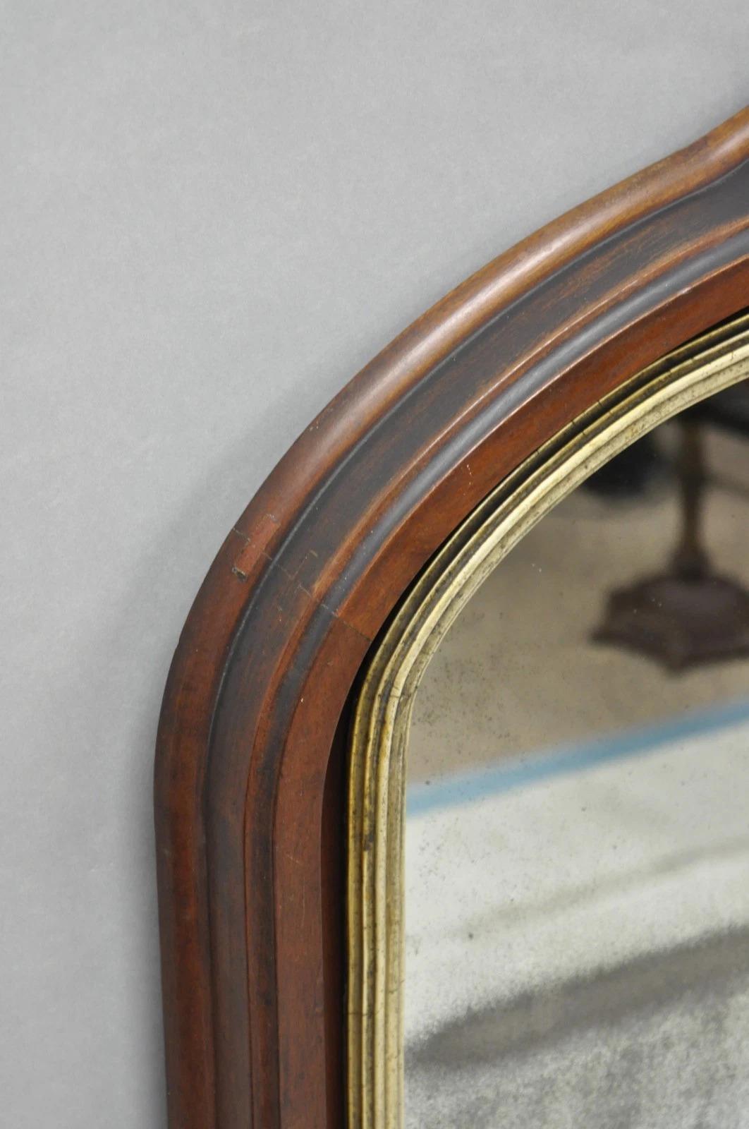 Antique Mirror americano ad arco in legno di mogano con cornice in vetro da parete in vendita 7