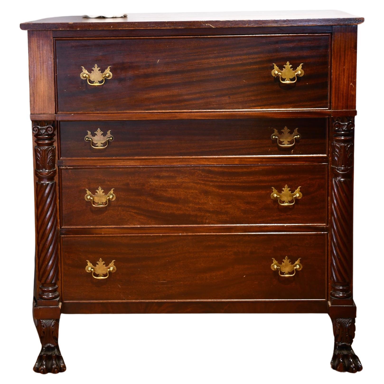 Antique American Empire Bachelor's Chest of Drawers For Sale