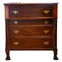 Antique American Empire Bachelor's Chest of Drawers