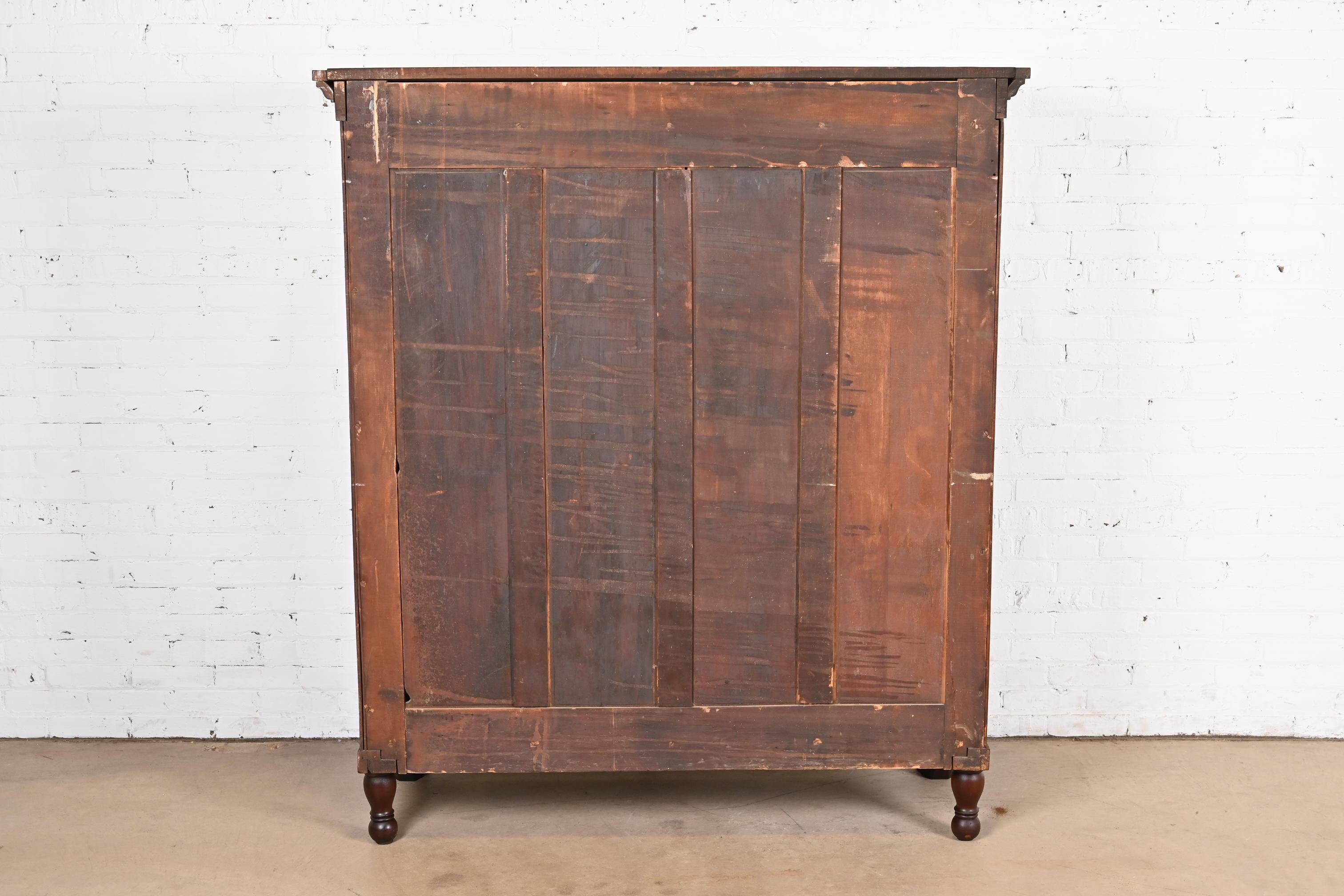 Antique American Empire Carved Mahogany Bookcase in the Manner of R.J. Horner For Sale 9