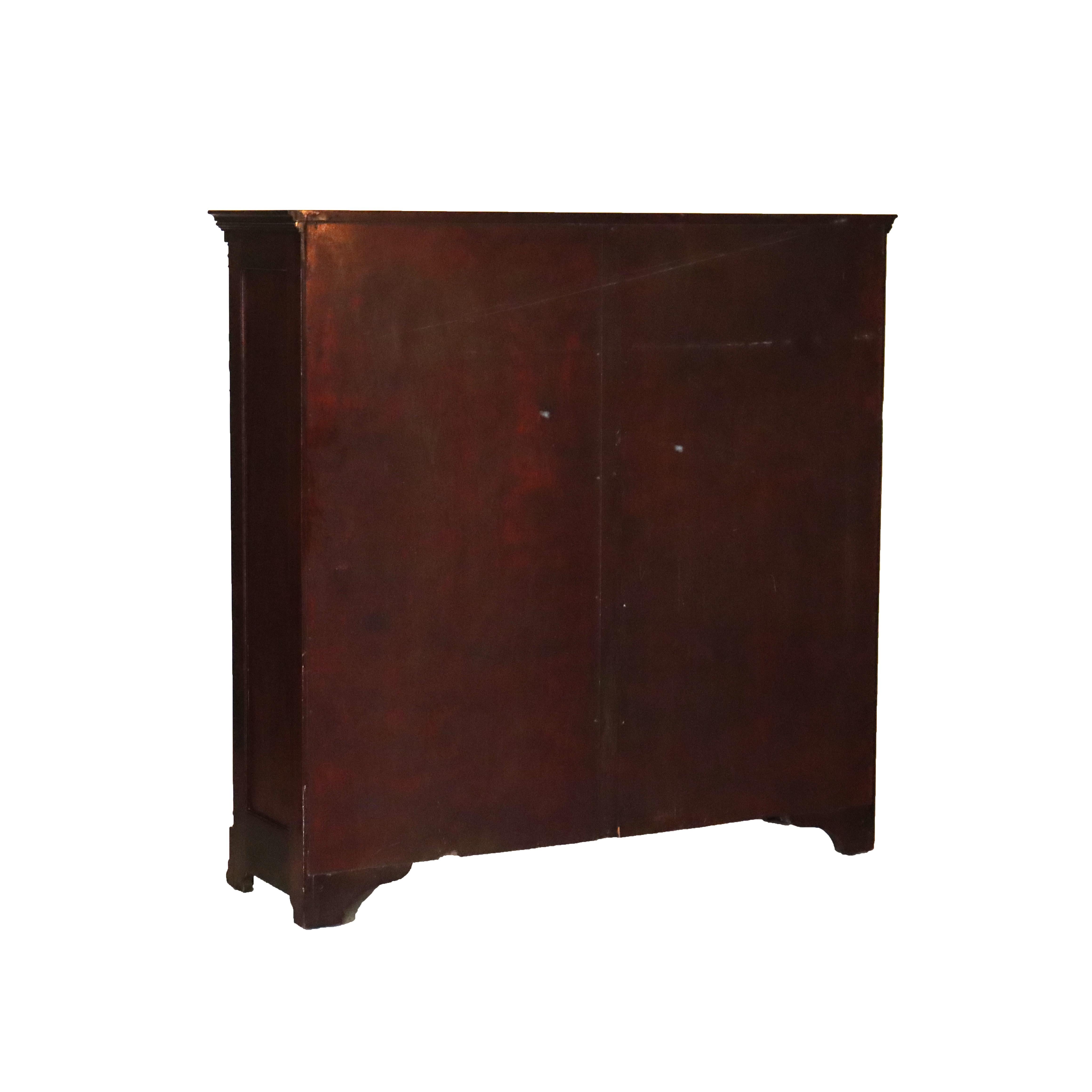 Antiguo Imperio Americano Librería de caoba tallada de doble puerta Principios del siglo XX en venta 6