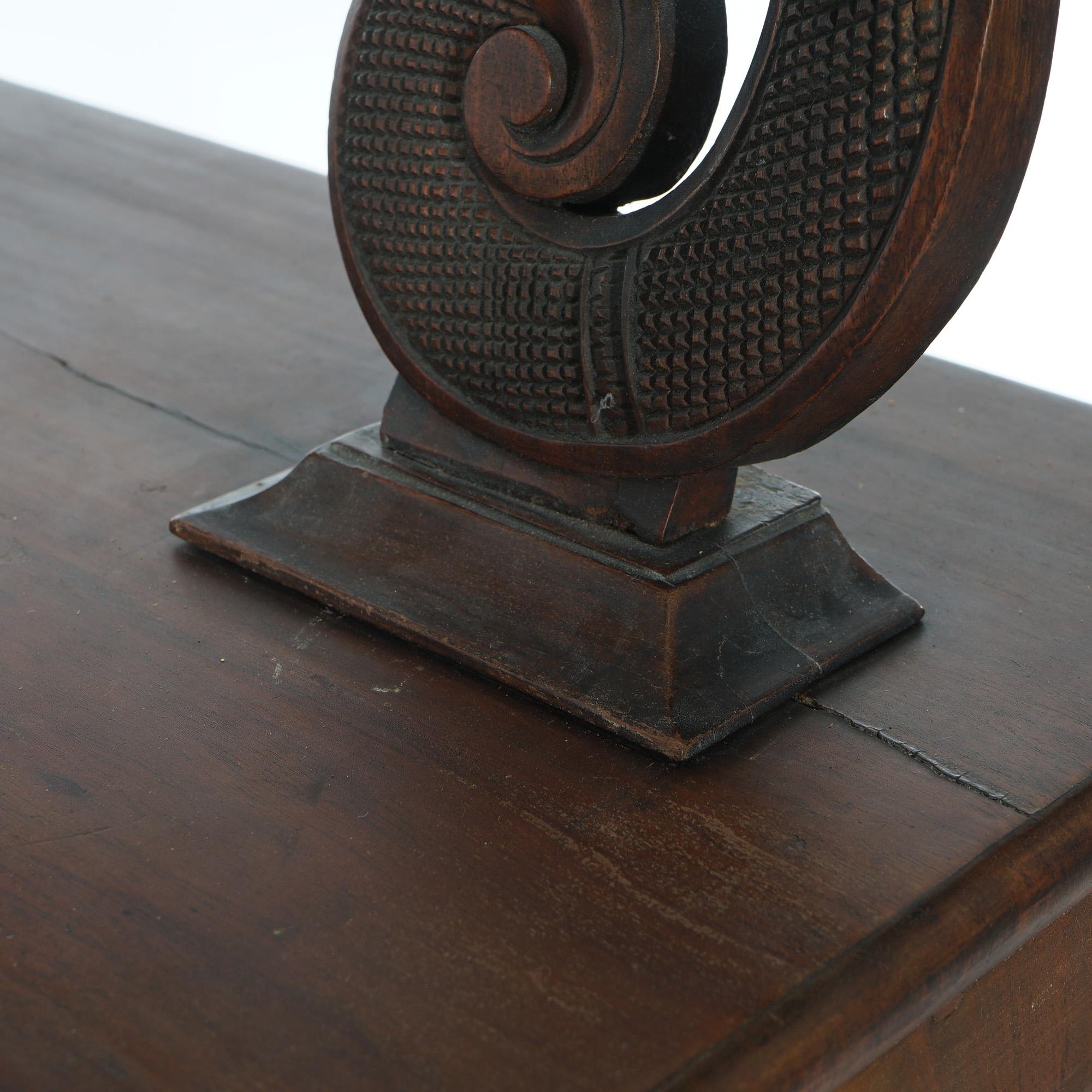 Antique American Empire Carved Mahogany Dressing Table with Mirror C1840 For Sale 11