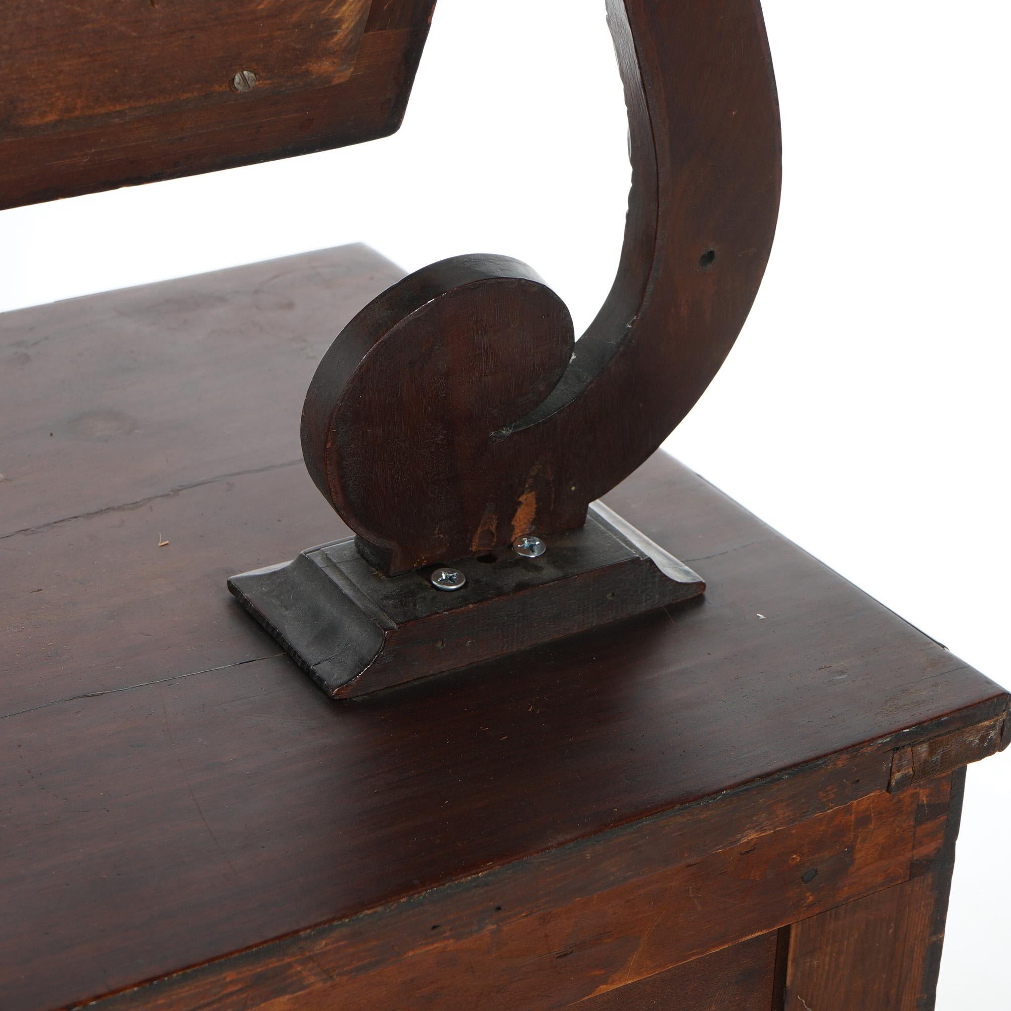 Antique American Empire Carved Mahogany Dressing Table with Mirror C1840 For Sale 13