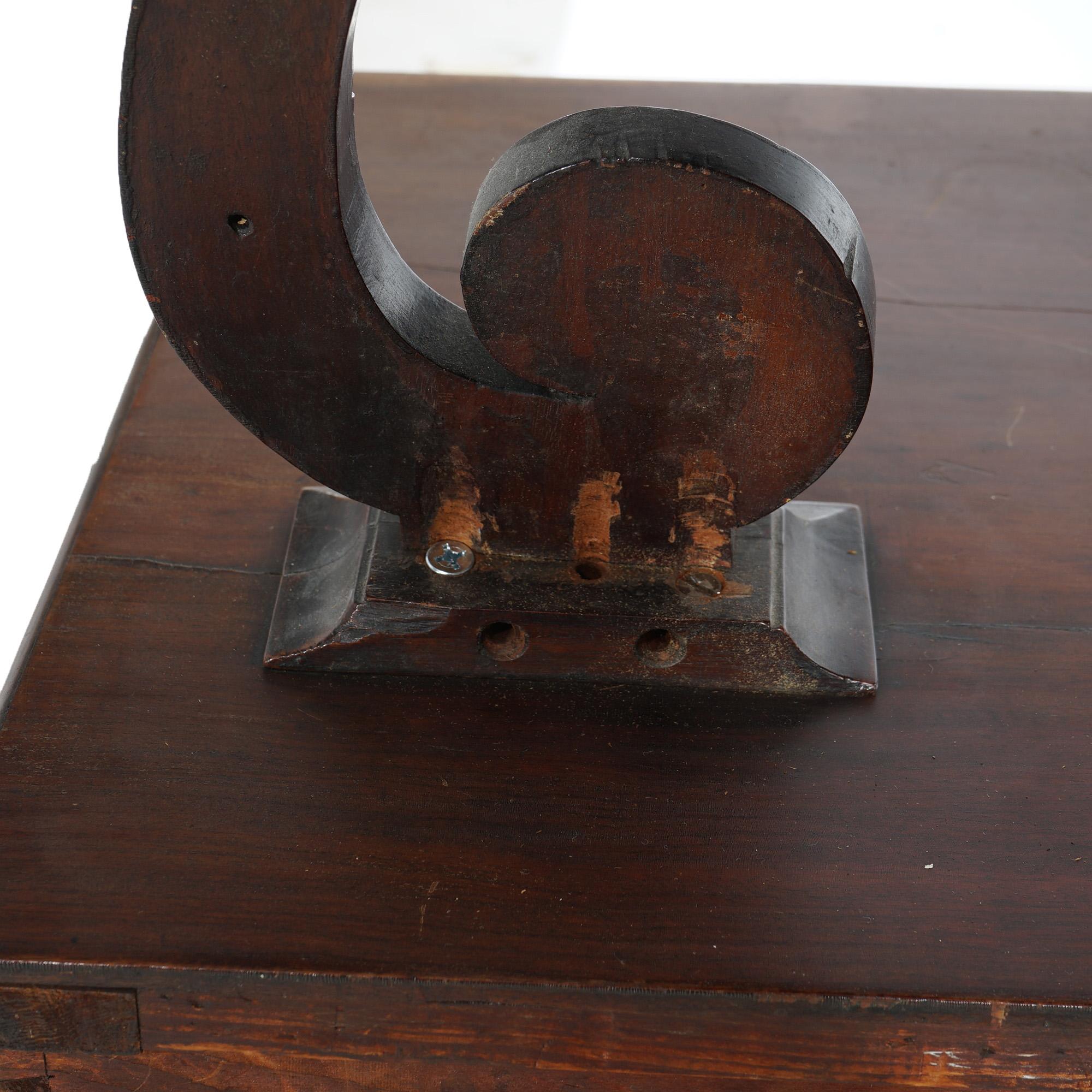 Antique American Empire Carved Mahogany Dressing Table with Mirror C1840 For Sale 14