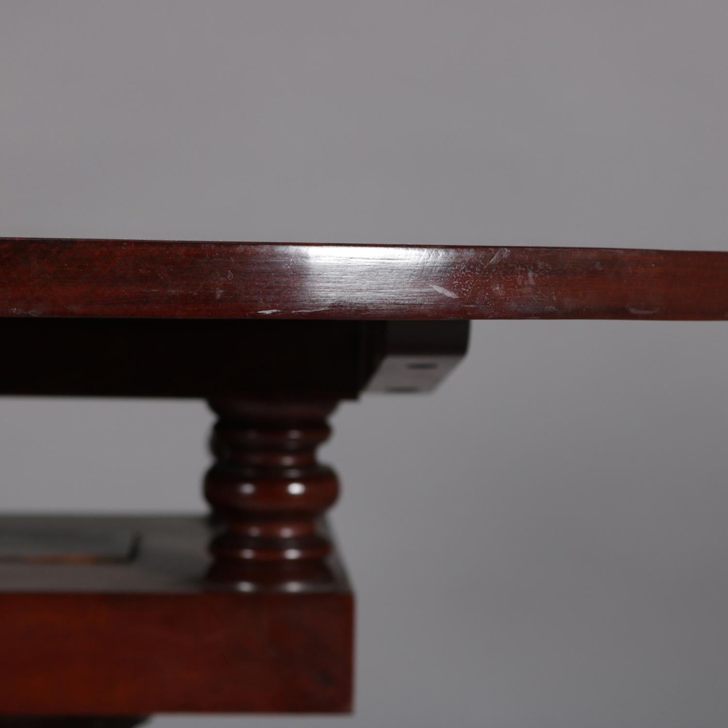 Antique American Empire Carved Mahogany Oval Tilt-Top Table Acanthus & Claw 1840 6