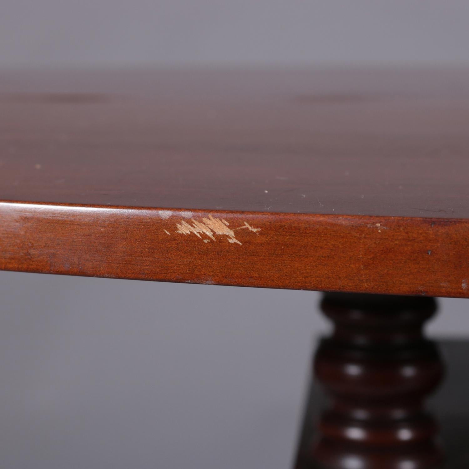 Antique American Empire Carved Mahogany Oval Tilt-Top Table Acanthus & Claw 1840 9