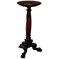 Antique American Empire Carved Mahogany Sculpture Display Pedestal, 19th Century
