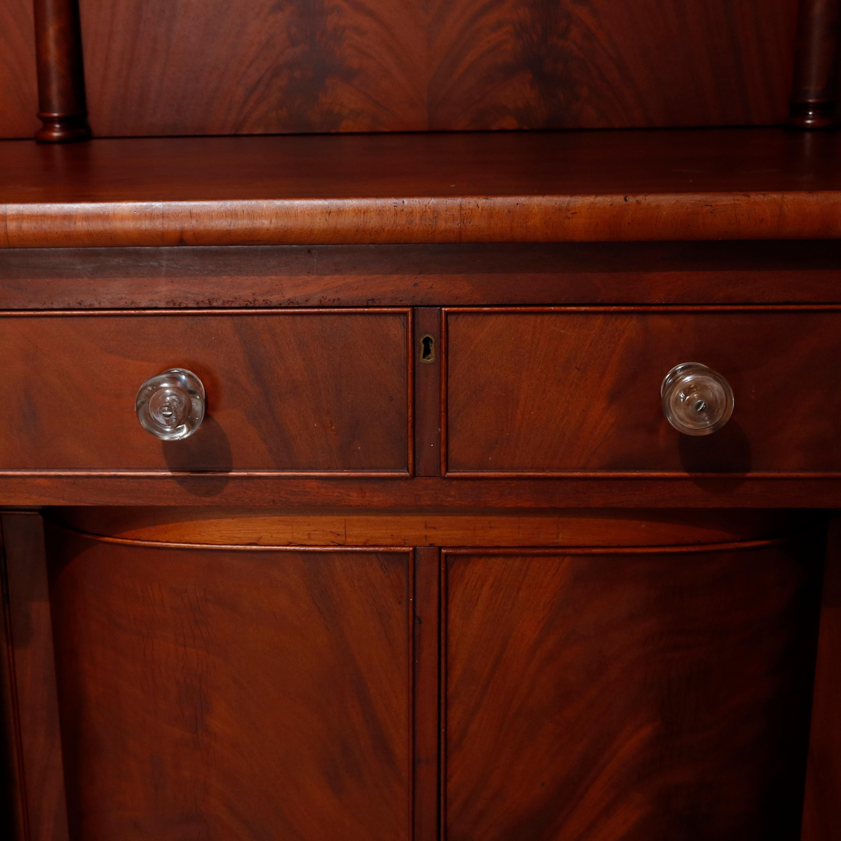 Antique American Empire Classical Carved Flame Mahogany Sideboard, circa 1900 14