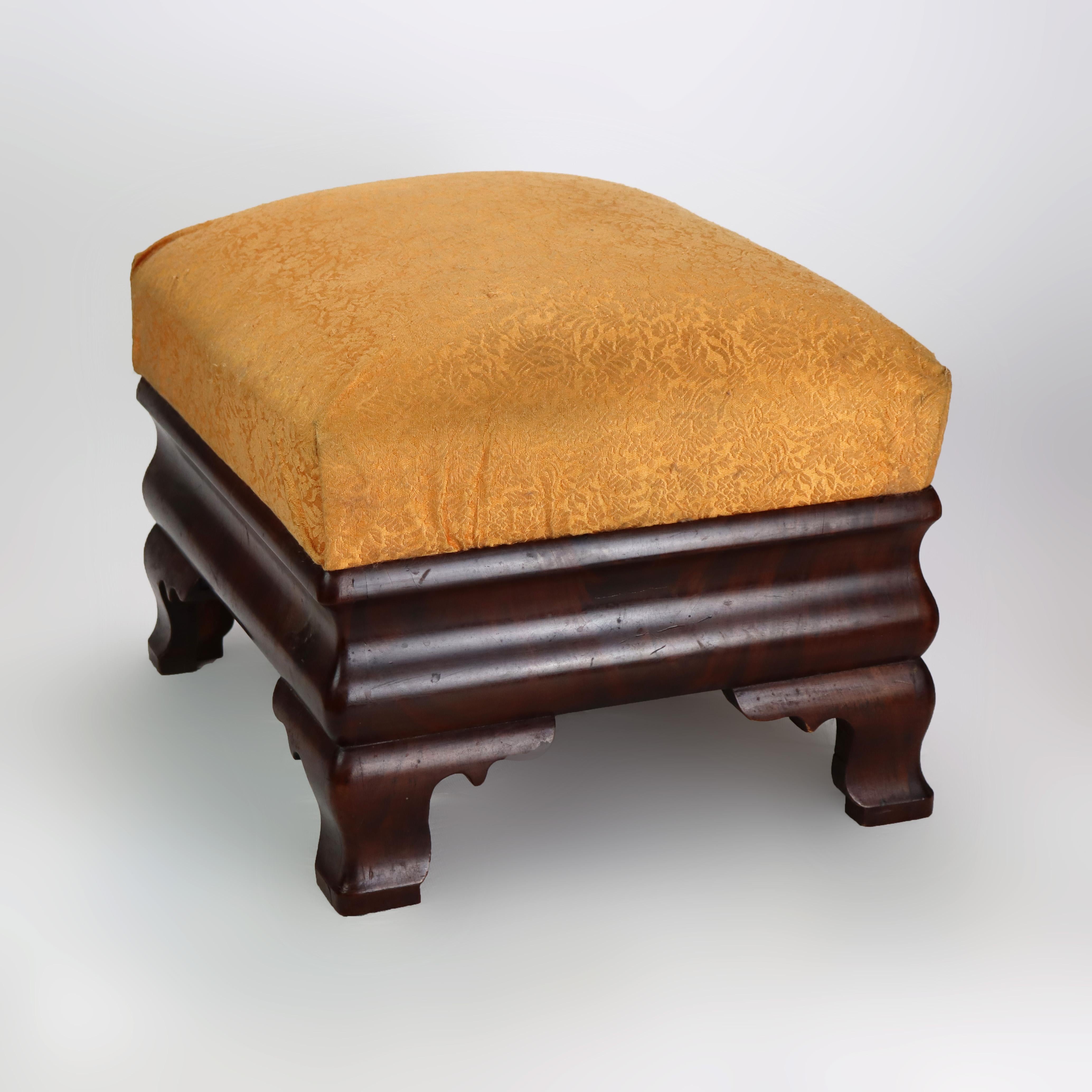 Antique American Empire Classical Flame Mahogany Footstool C1840
Measures - 14
