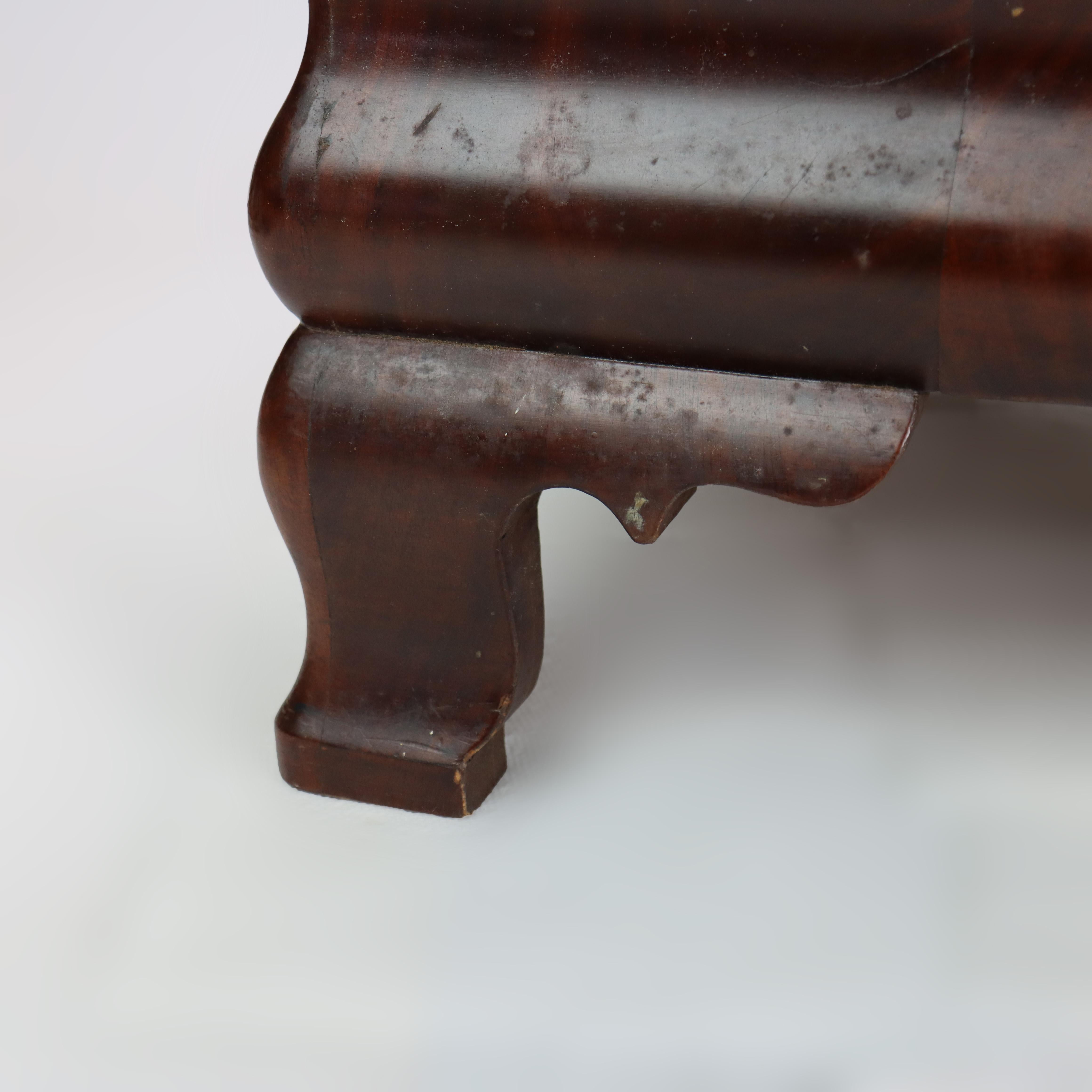 Antique American Empire Classical Flame Mahogany Footstool C1840 For Sale 1