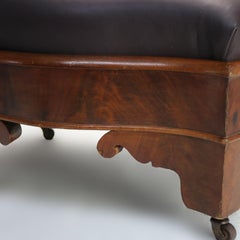 Antique American Empire Classical Serpentine Mahogany Foot Stool C1840