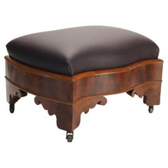 Antique American Empire Classical Serpentine Mahogany Foot Stool C1840