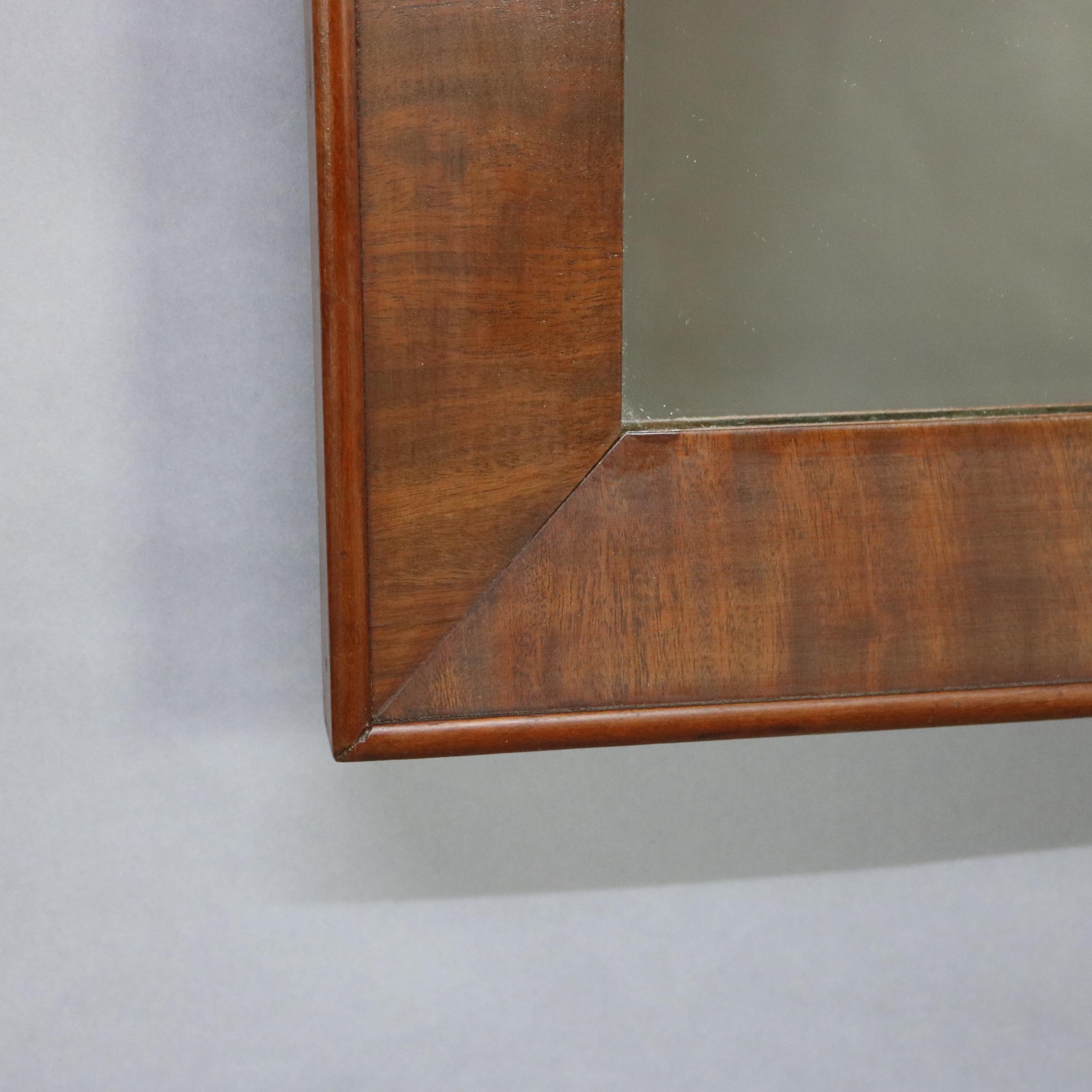 Antique American Empire Englomise Flame Mahogany Trumeau Wall Mirror, c1840 For Sale 3