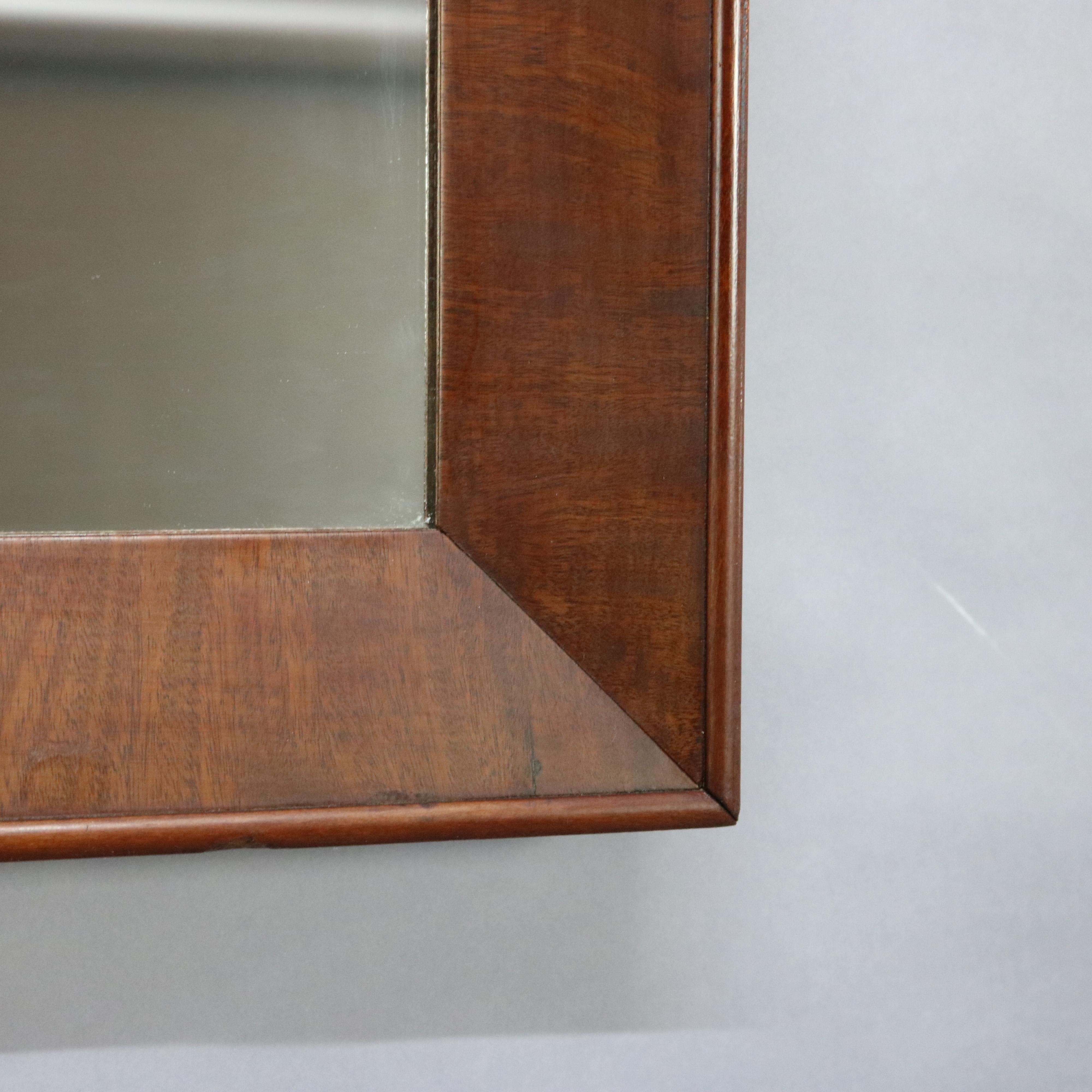 Antique American Empire Englomise Flame Mahogany Trumeau Wall Mirror, c1840 For Sale 4