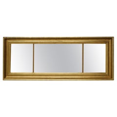 Antique American Empire First Finish Giltwood Triptych Wall Mirror, circa 1850