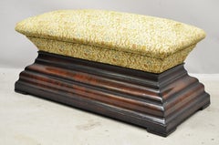 Antique American Empire Flame Crotch Mahogany Mushroom Box Seat Ottoman