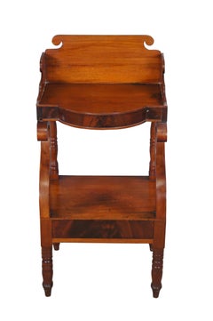 Antique American Empire Flame Mahogany 2 Tier Washstand Side Table 38"