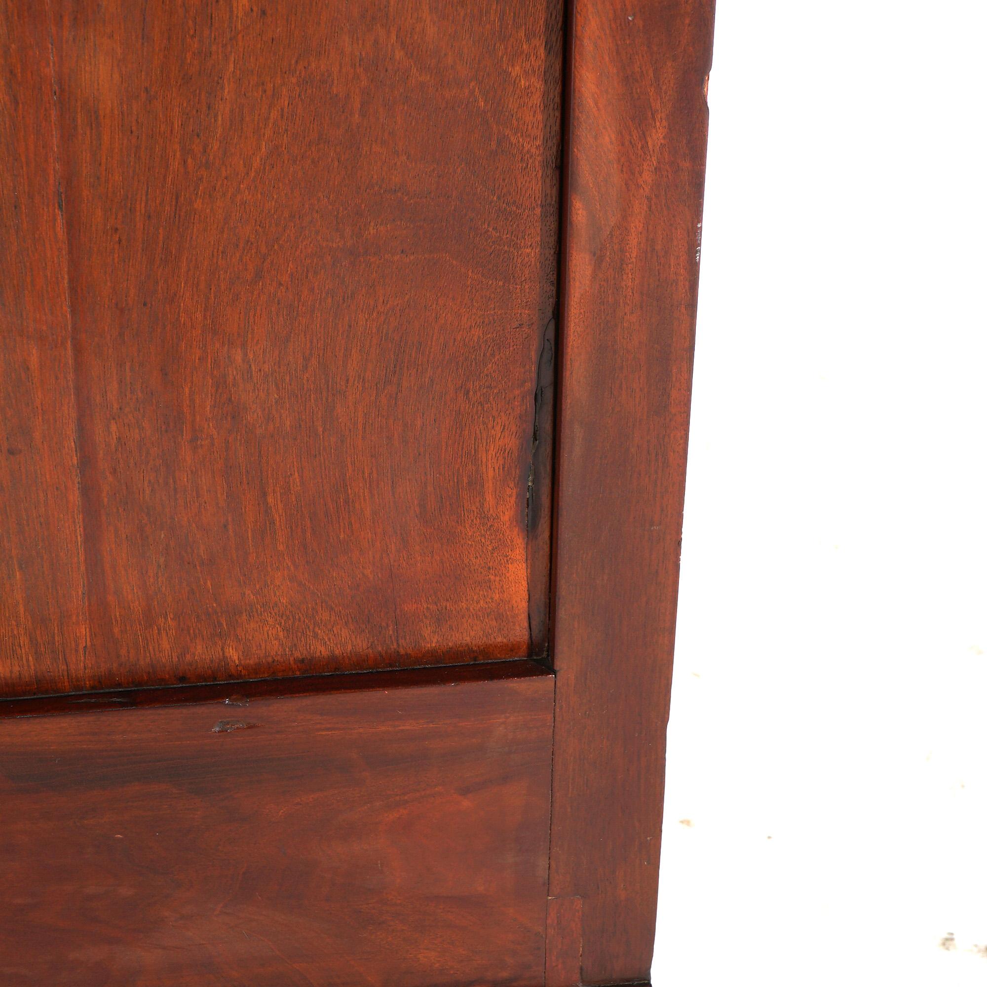 Antique American Empire Flame Mahogany Butler’s Desk with Full Columns C1840 1