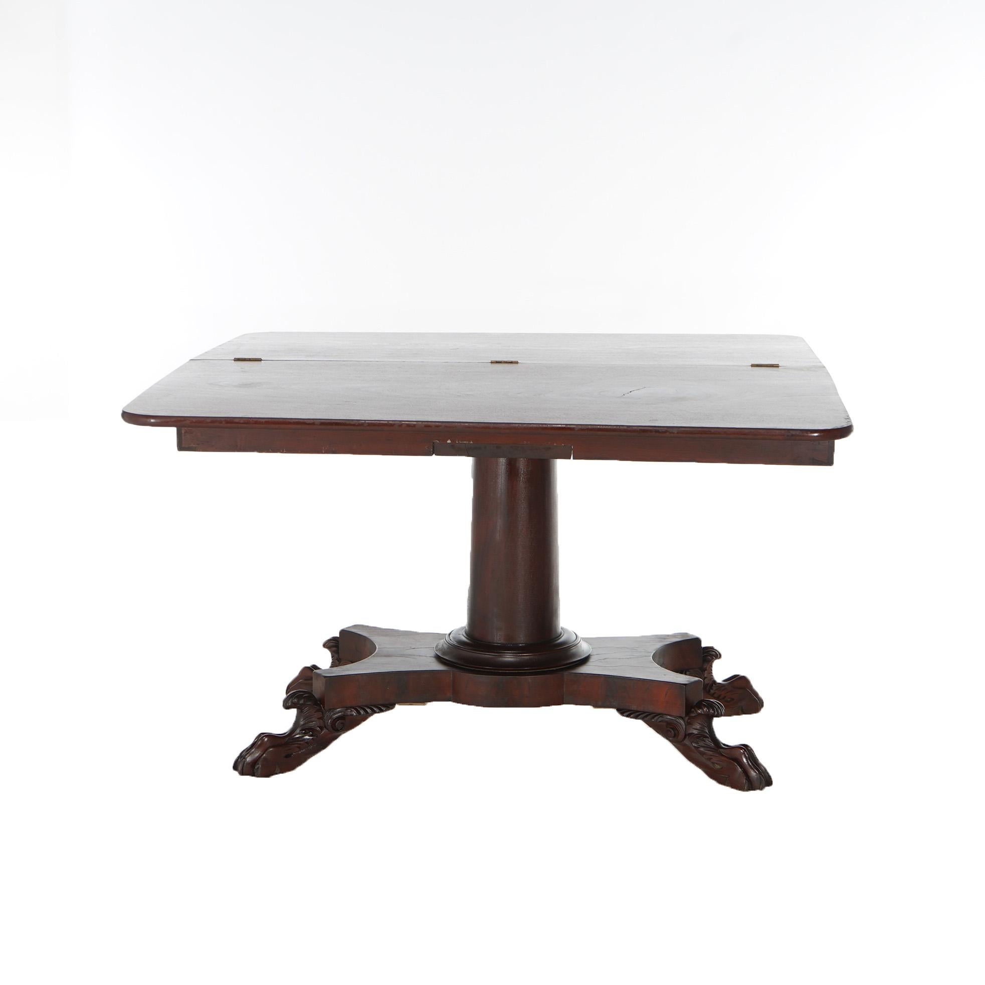 Antique American Empire Flame Mahogany Card Table Circa 1840 For Sale 9