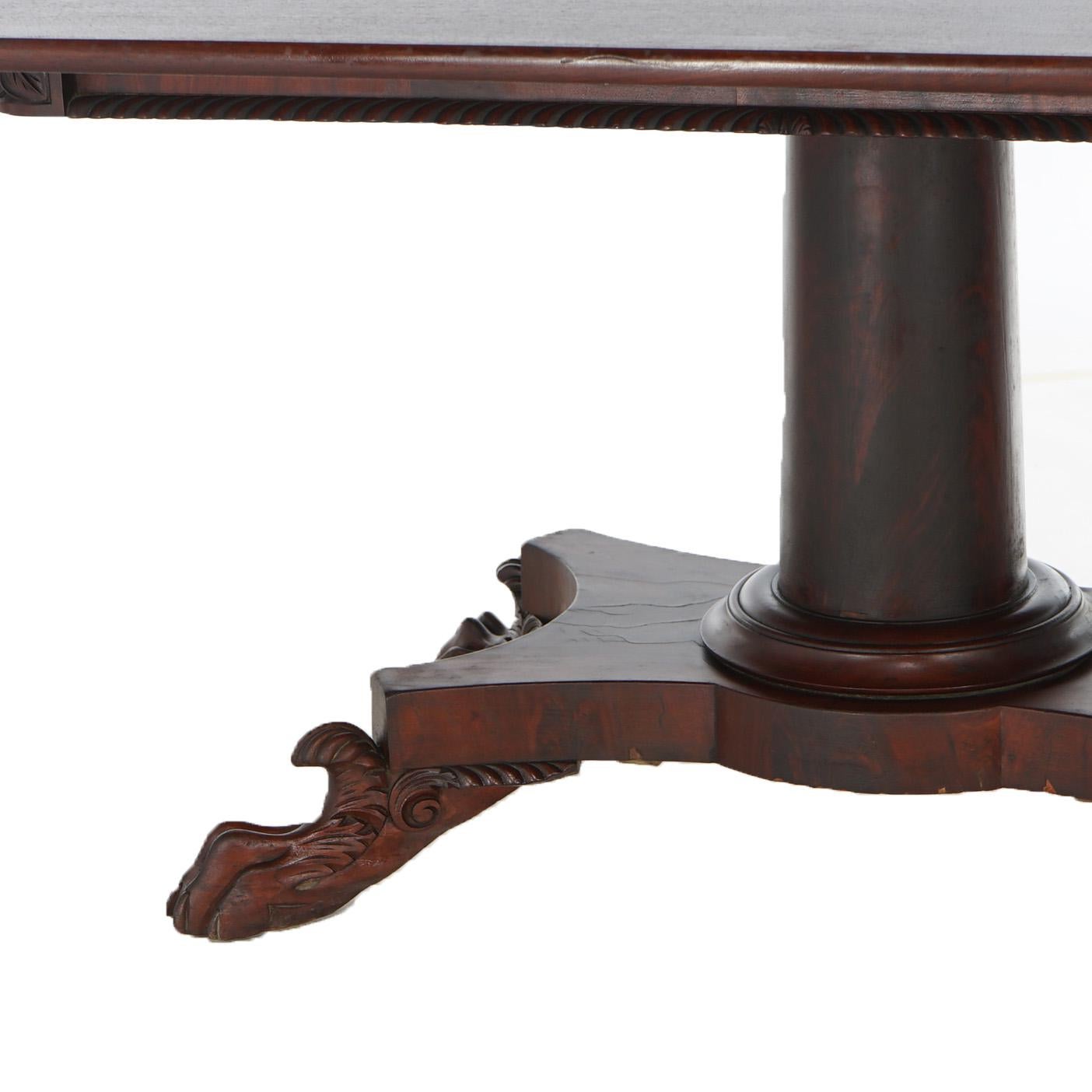 Antique American Empire Flame Mahogany Card Table Circa 1840 For Sale 2