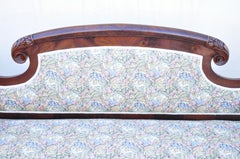 Antique American Empire Flame Mahogany Carved Swan Paw Feet Sofa