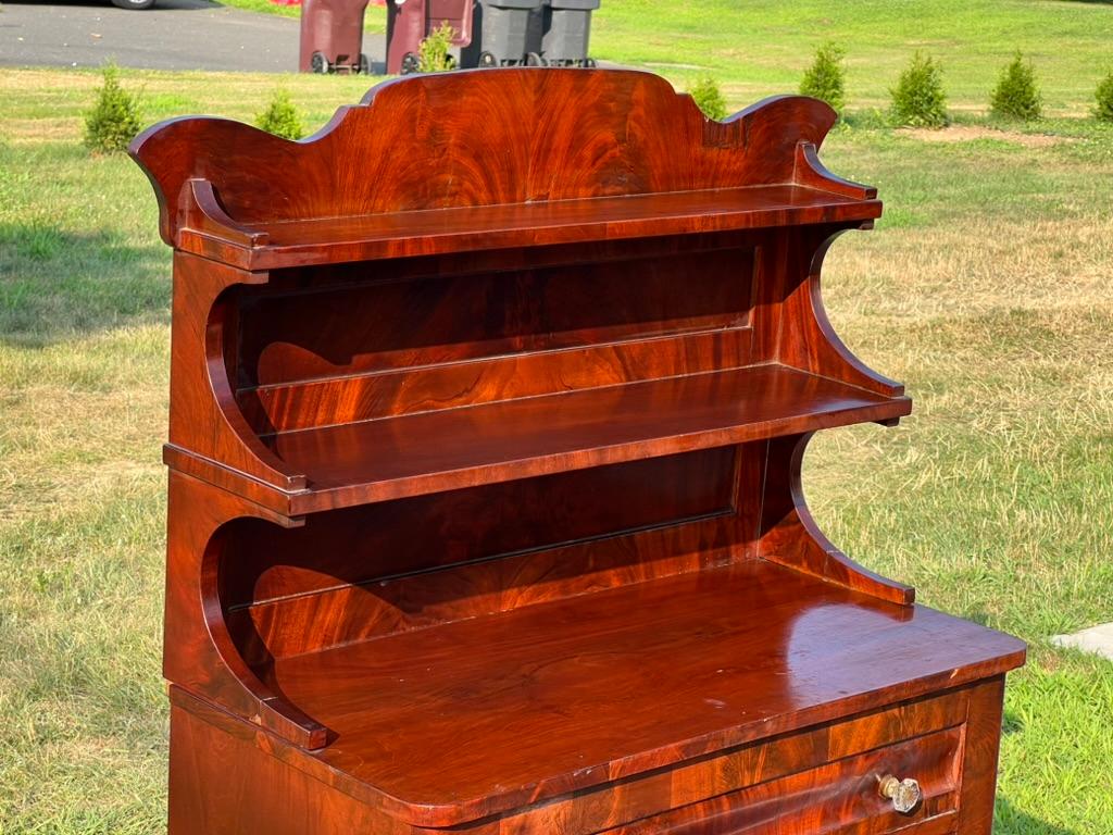 Antique American Empire Flame Mahogany Diminutive Cupboard For Sale 2