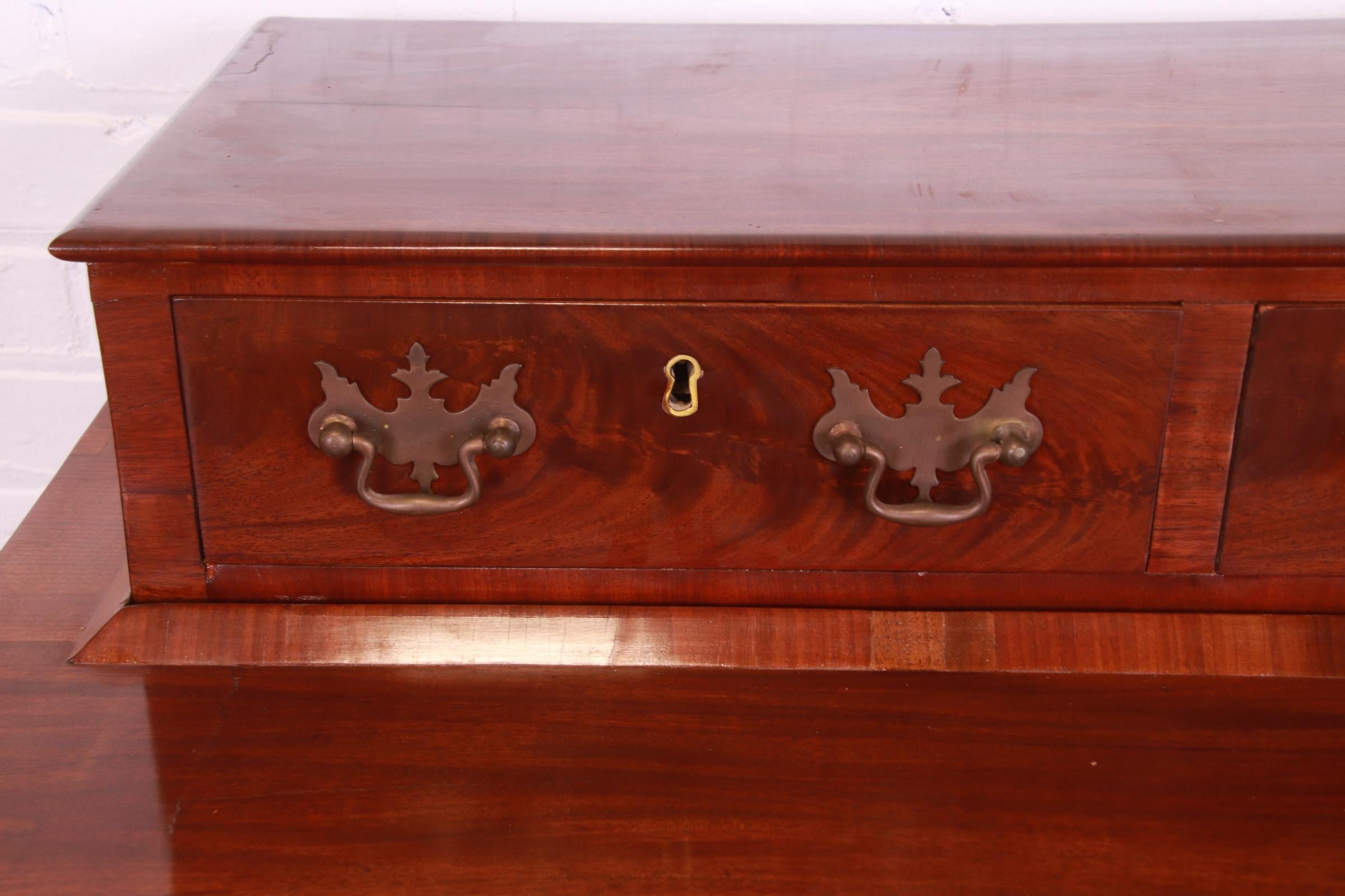 Antique American Empire Flame Mahogany Dresser Chest, Circa 1850s 8