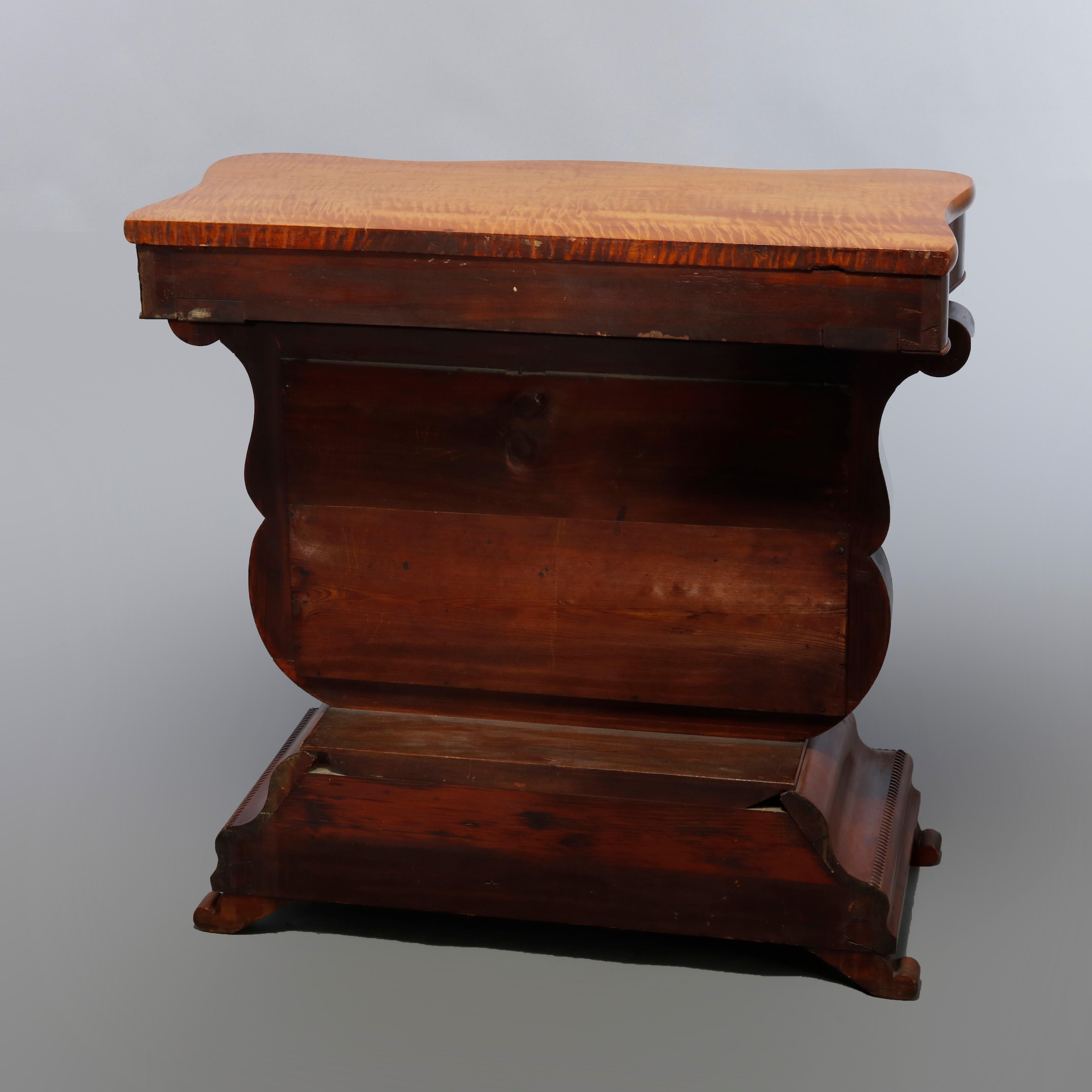 Antique American Empire Flame Mahogany Meeks School Pier Table, Circa 1840 12