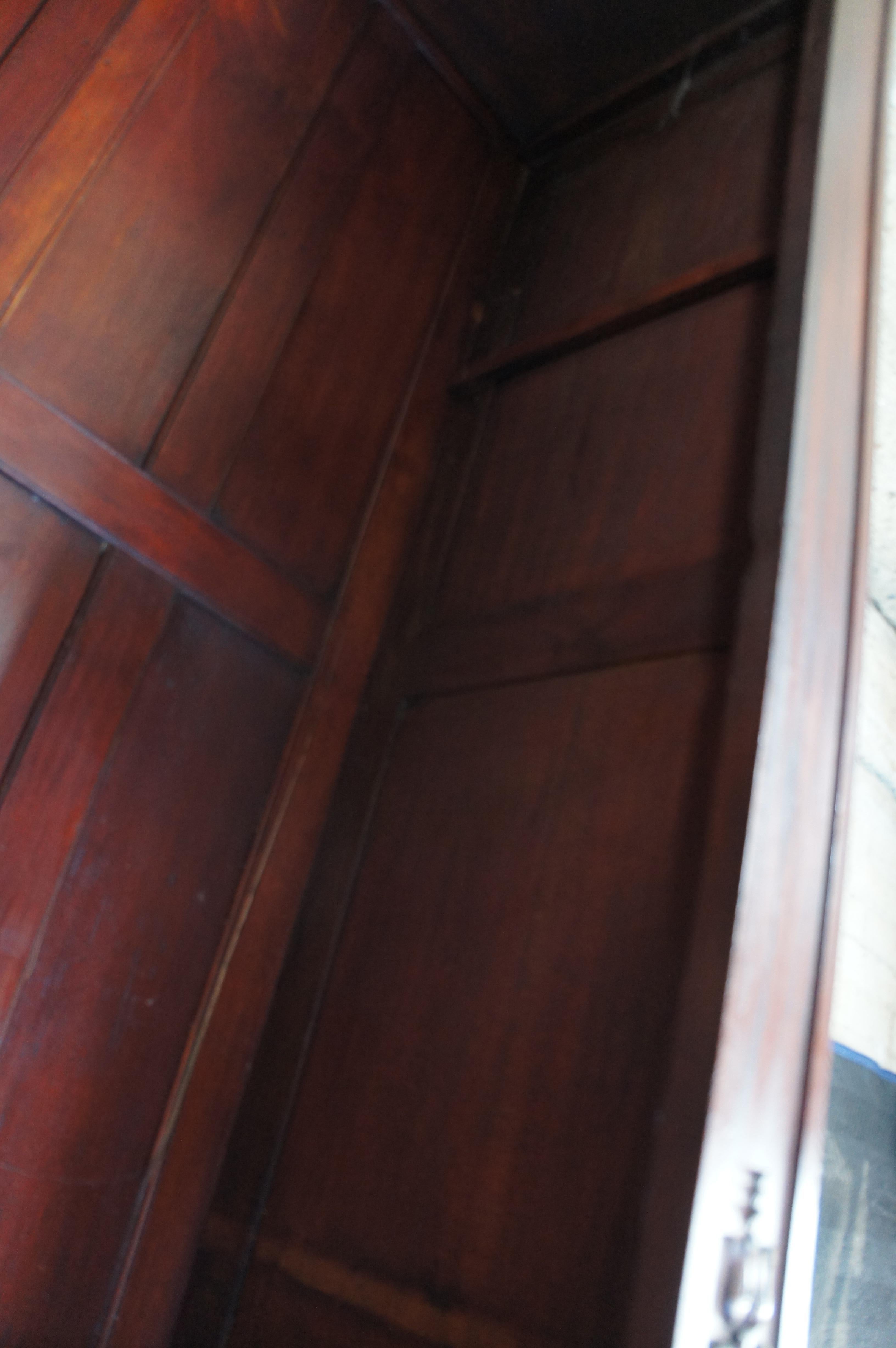 Antique American Empire Flame Mahogany Mirrored Clothing Armoire Wardrobe 84