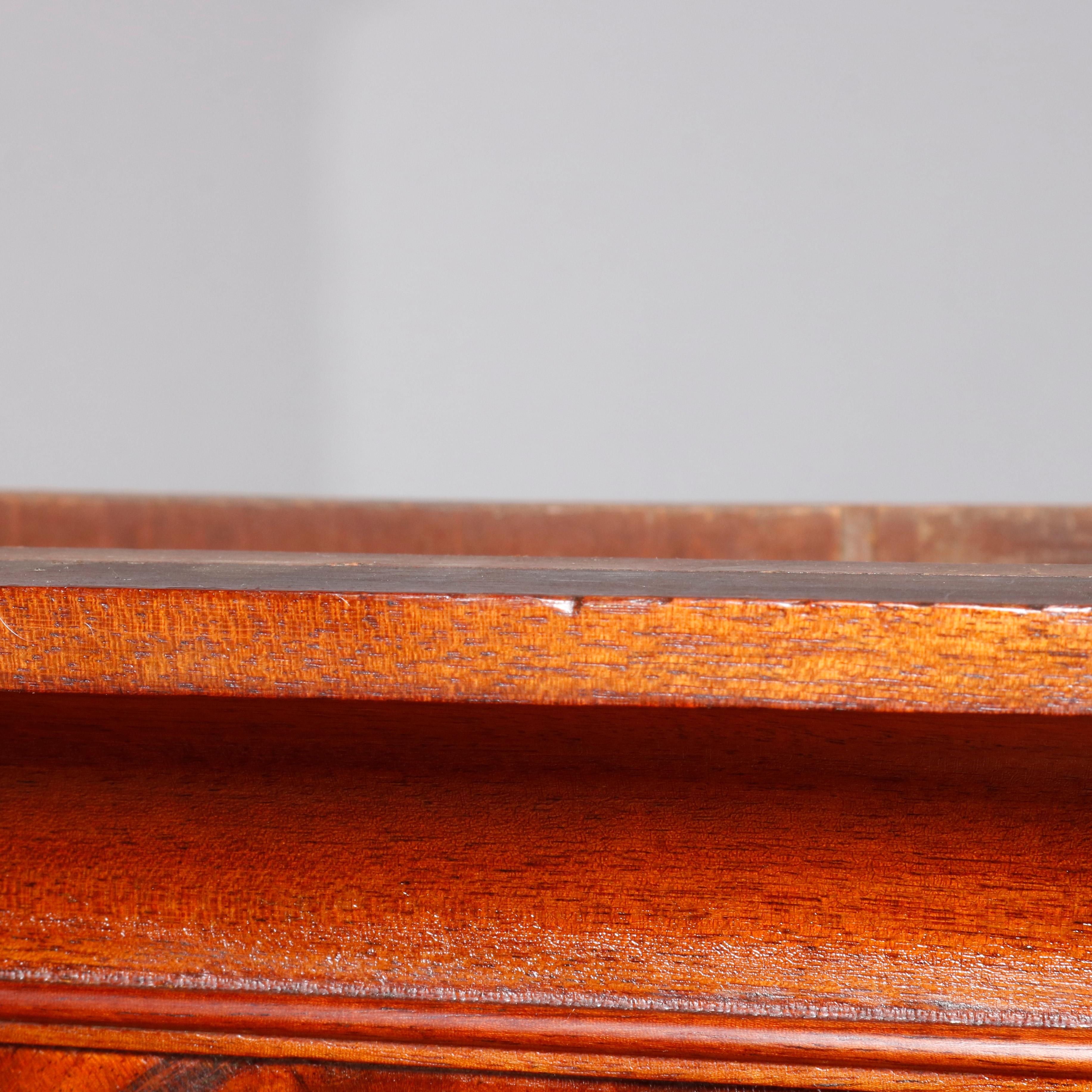 Antique American Empire Flame Mahogany Quervelle School Bookcase on Chest, c1840 7
