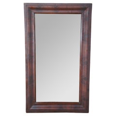 Antique American Empire Flame Mahogany Rectangular Wall Vanity Mirror 28" x 48"