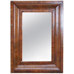 Antique American Empire Flame Mahogany Rectangular Wall Vanity Mirror