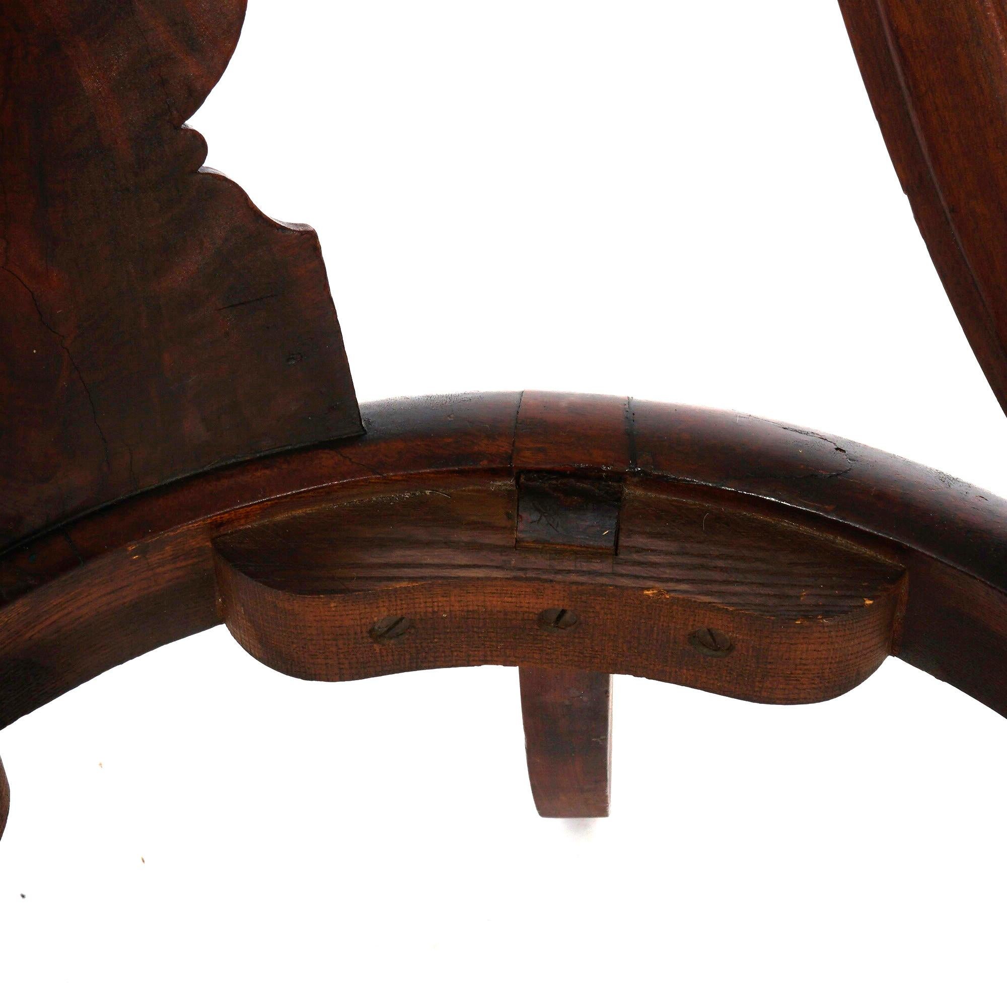 Antique American Empire Flame Mahogany Saber Leg Gondola Dining Chairs, C1840 8