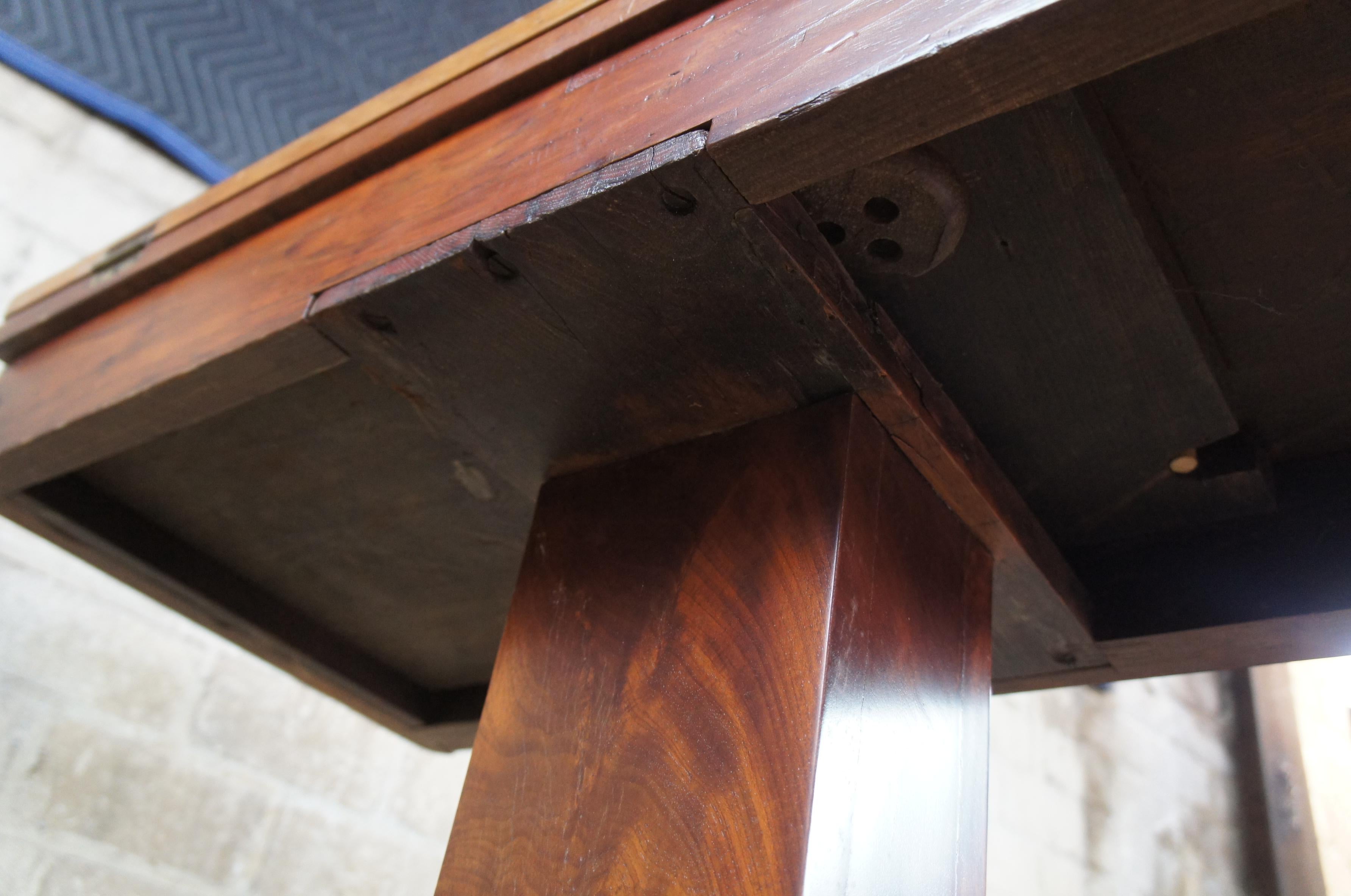 Antique American Empire Flame Mahogany Swivel Console Game Table Card Entryway 4