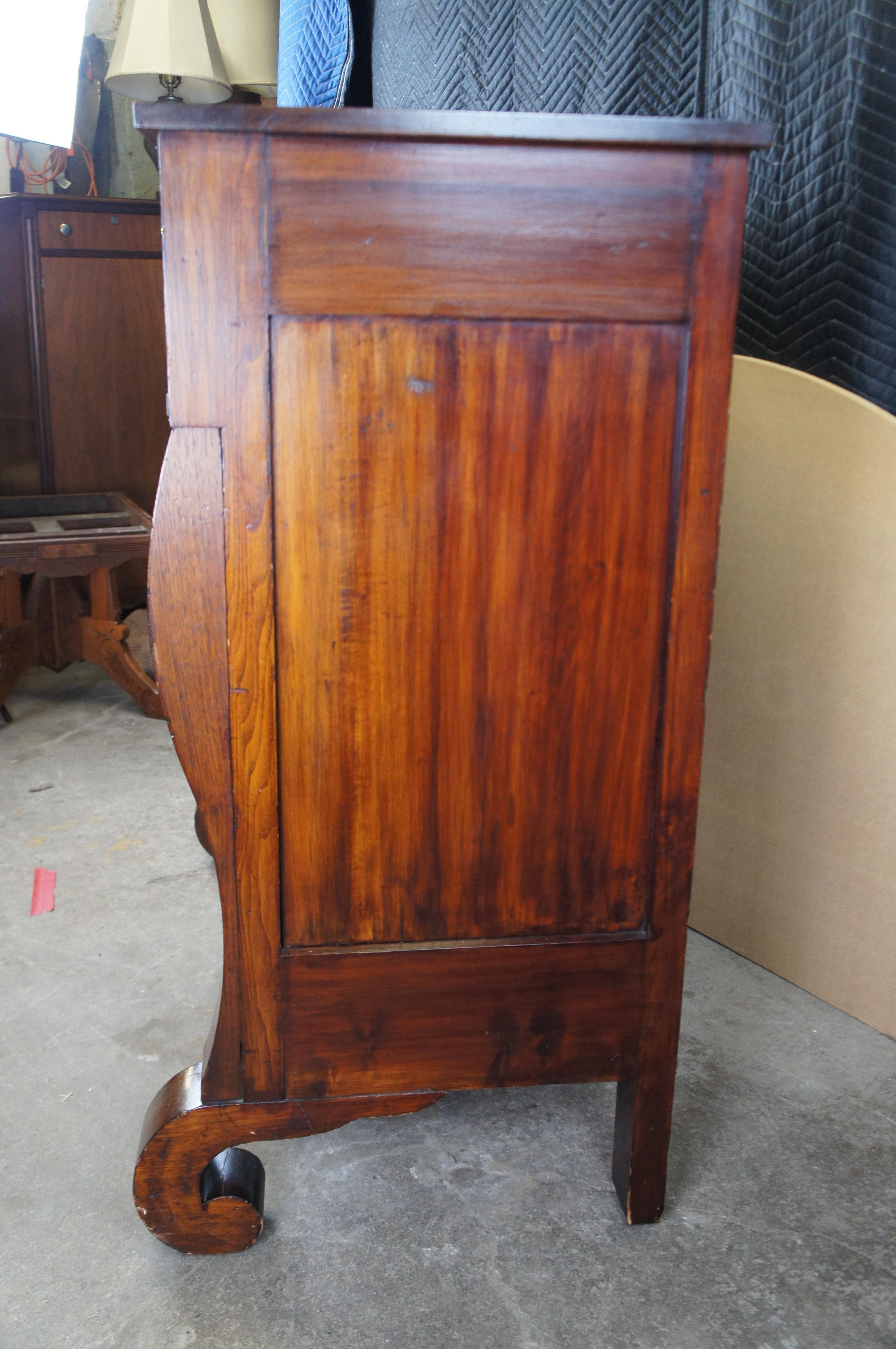Antique American Empire Flame Mahogany Tallboy Dresser Chest of Drawers For Sale 6