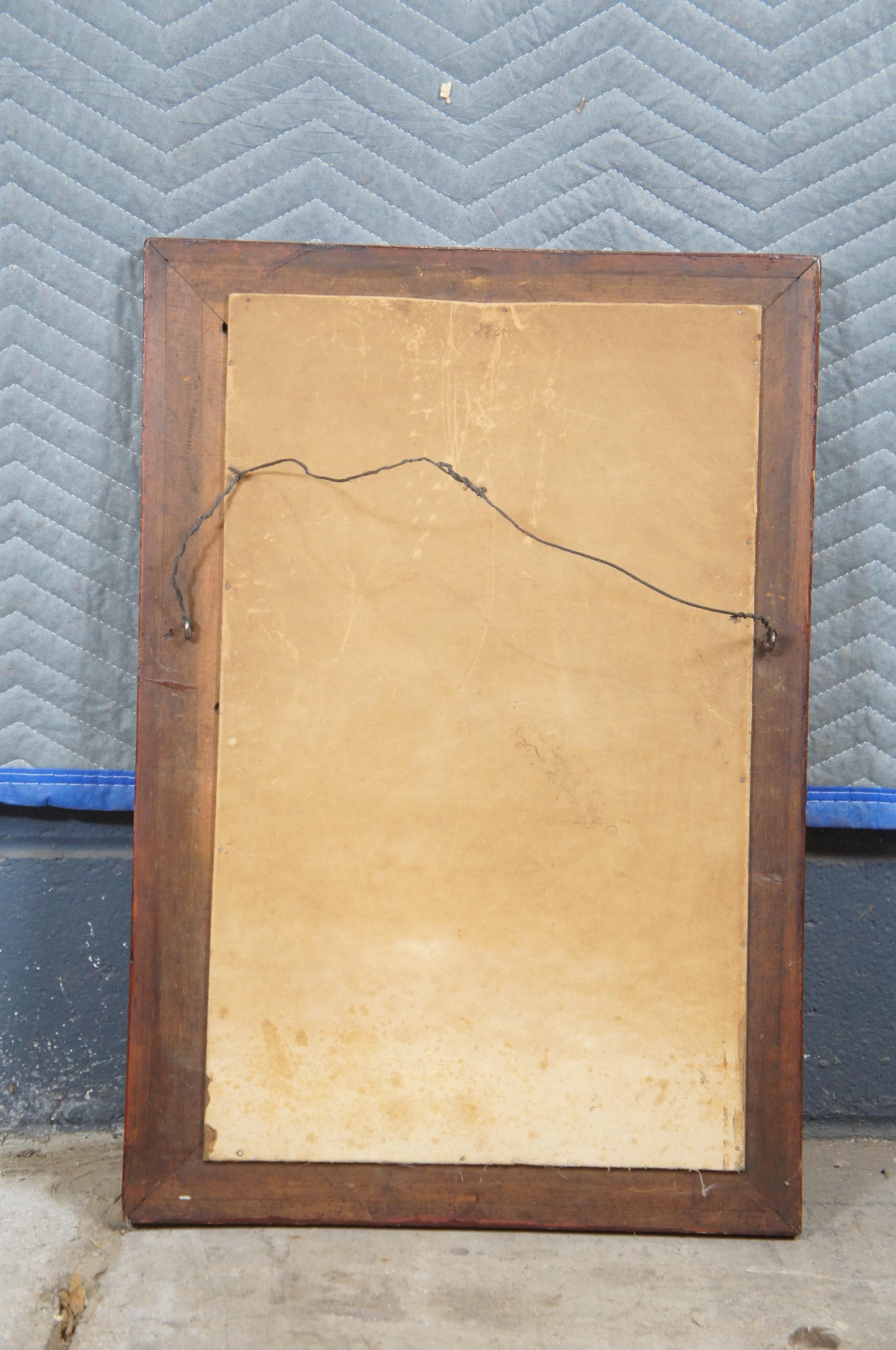 Américain Antique American Empire Flame Mahogany Wall Vanity Mirror 26
