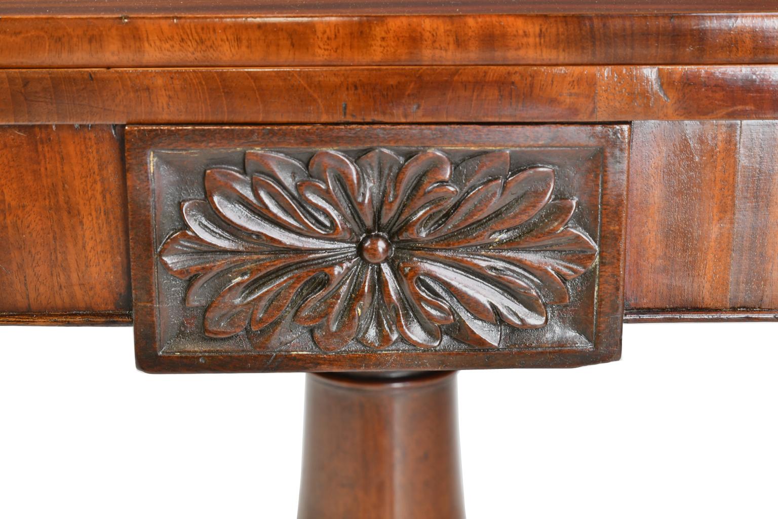 Antique American Empire Game/Card Table in West Indies Mahogany, circa 1830 For Sale 5