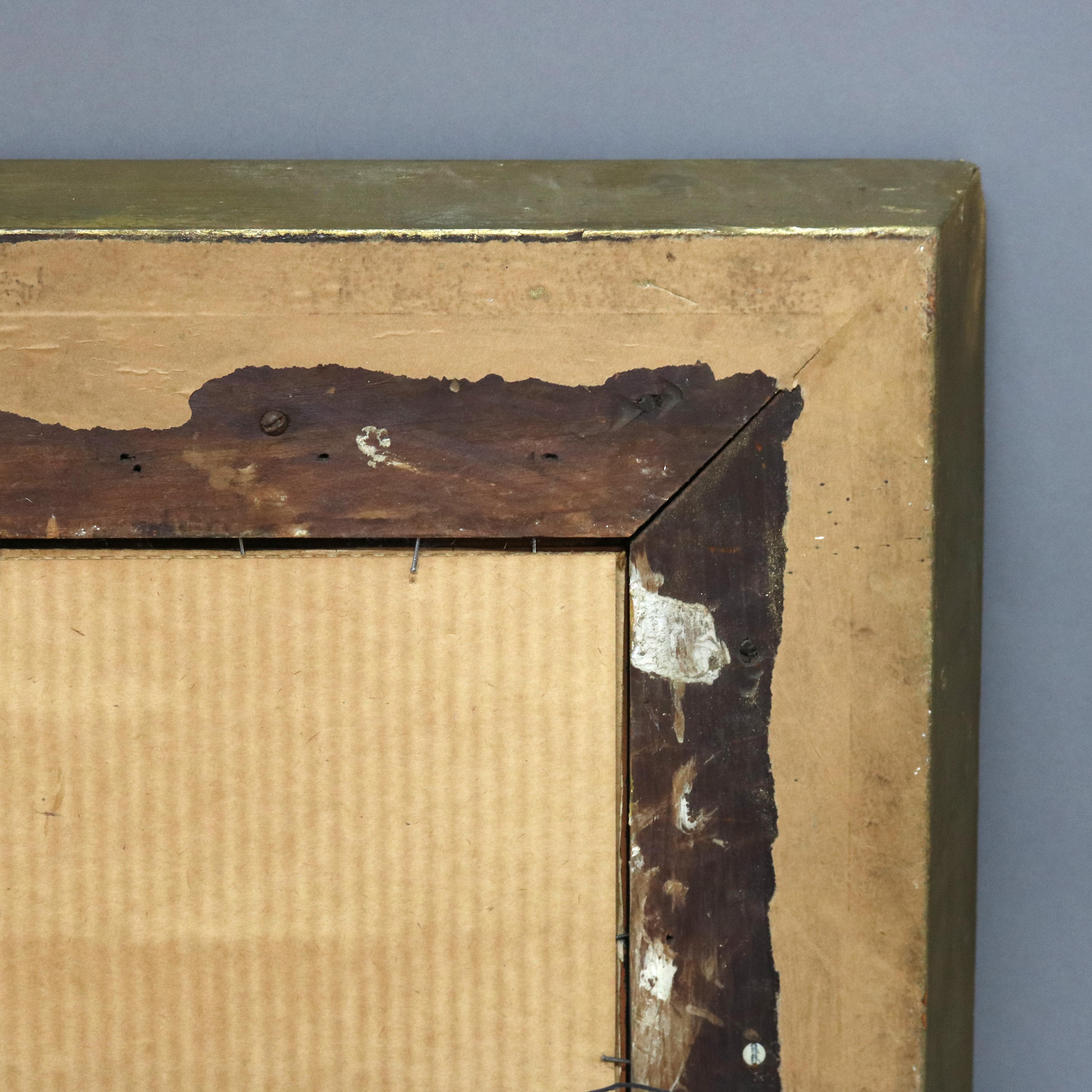 Antique miroir mural Empire américain en bois doré en forme de colonne avec rosettes C1840 en vente 3