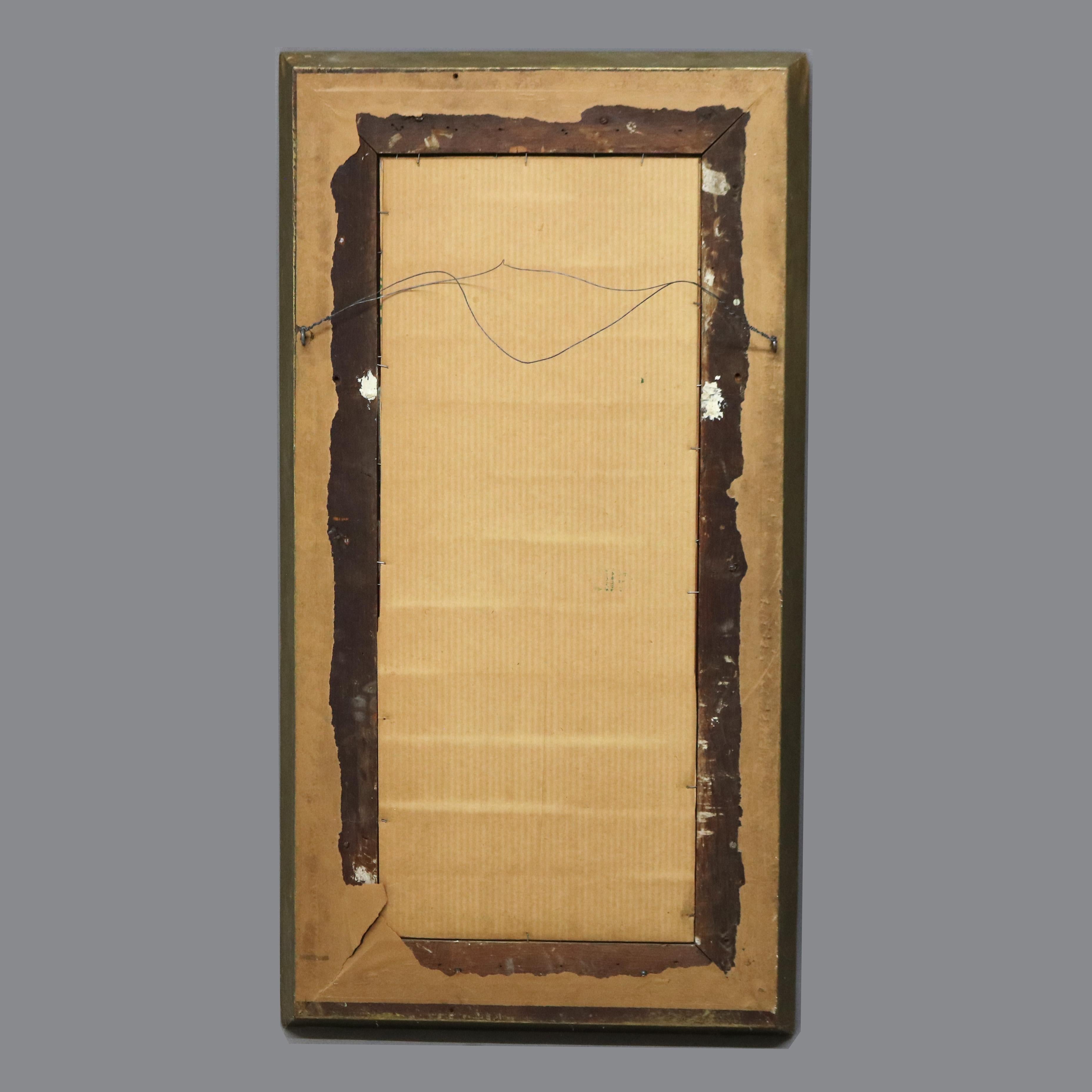Antique miroir mural Empire américain en bois doré en forme de colonne avec rosettes C1840 en vente 1