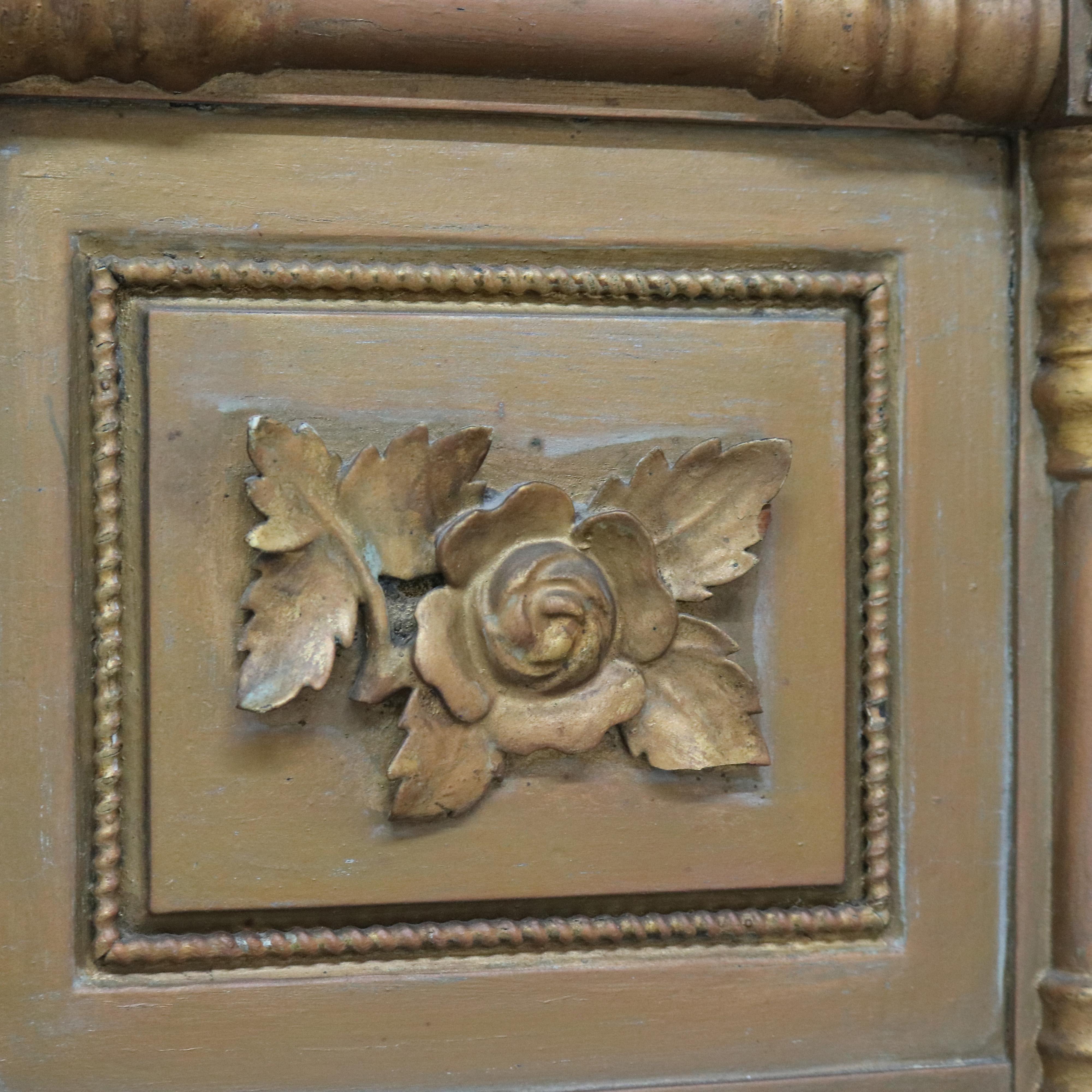 ***Reduced Delivery Rates - See Below or Click “Ask The Seller” to Request a Quote***

Antique American Empire Giltwood Trumeau Wall Mirror with Floral Element C1840

Measures - 26 1/2