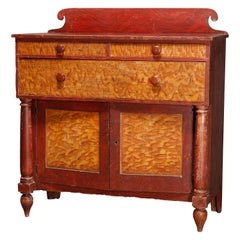 Antique American Empire Grain Painted Sideboard, circa 1840’s