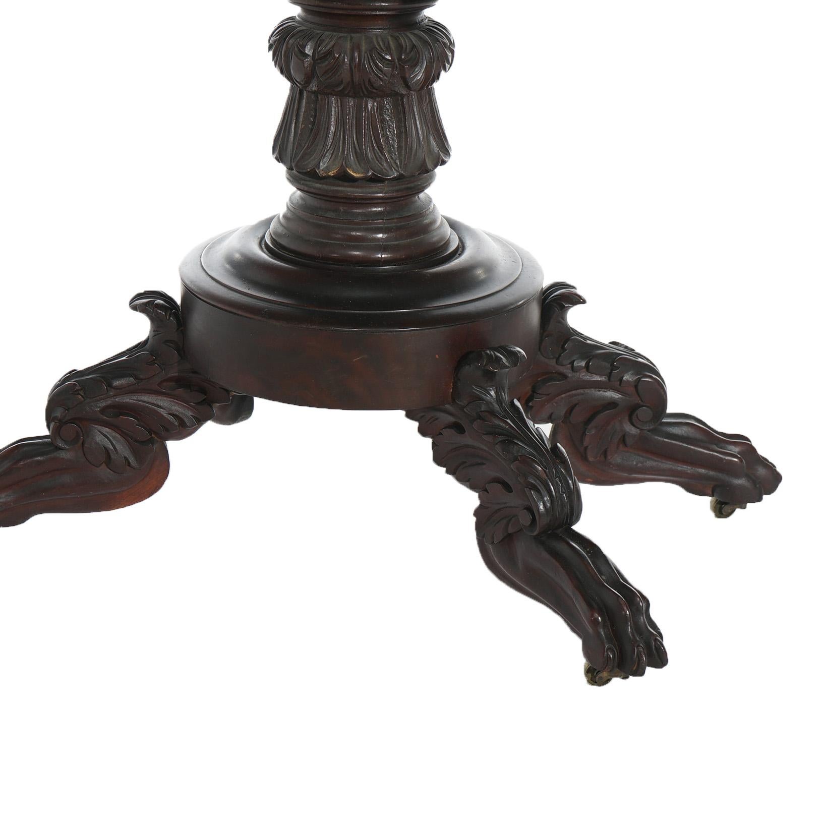 19th Century Antique American Empire Mahogany 2 Drawer Work Table C1840