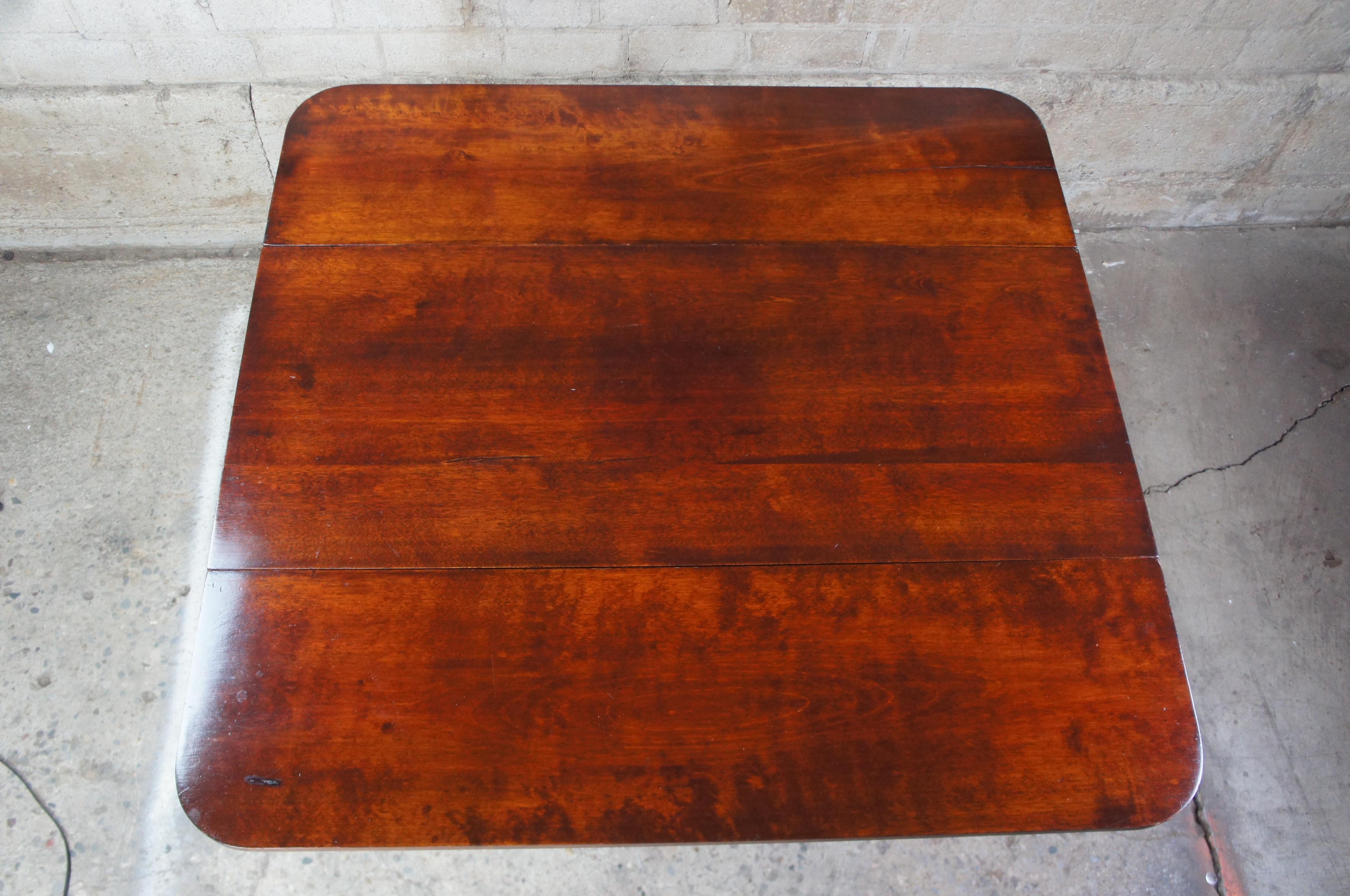 Mid-19th Century Antique American Empire Mahogany Drop-Leaf Entry Console Parlor Side Table
